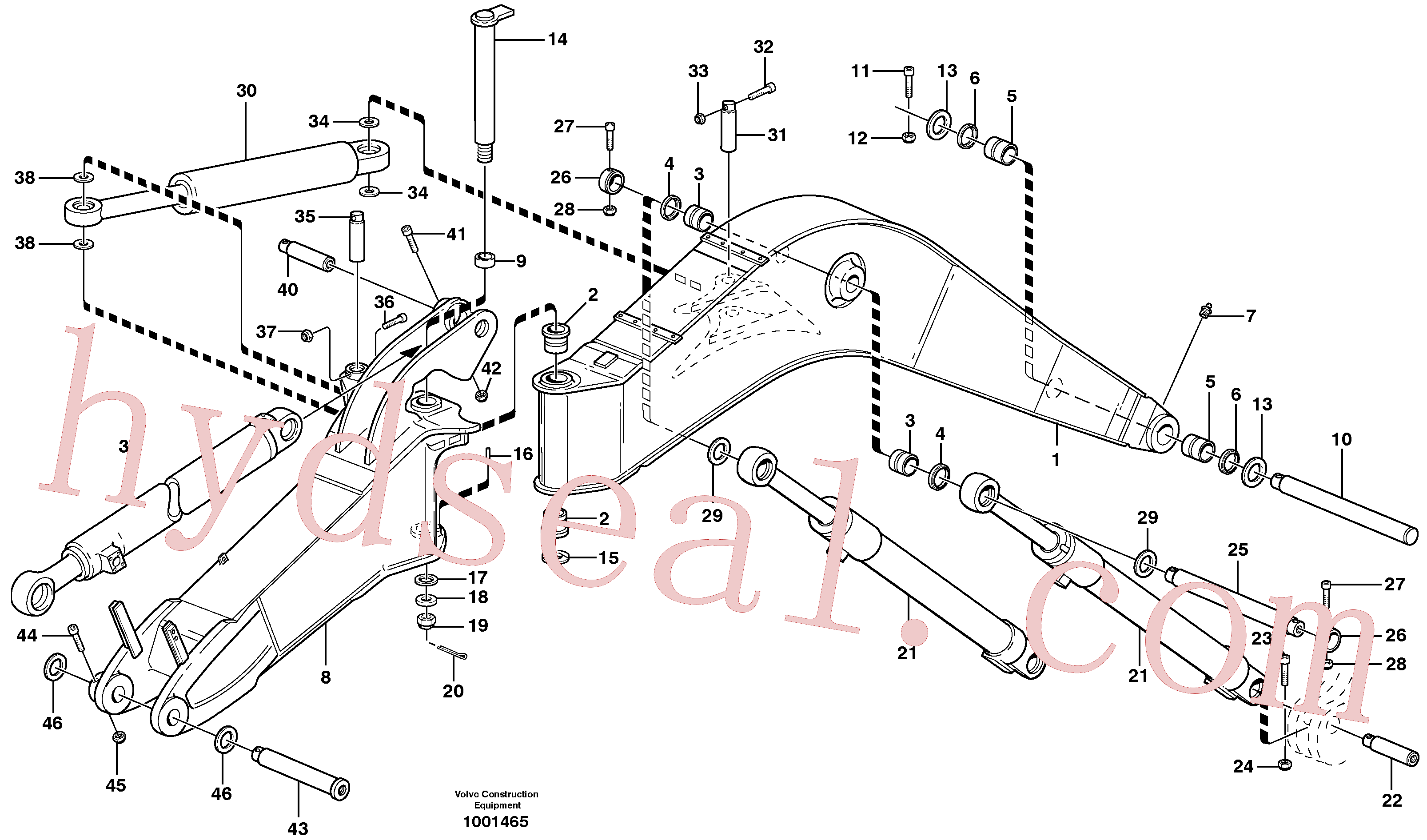 VOE14373543 for Volvo Backhoe boom,offset(1001465 assembly)