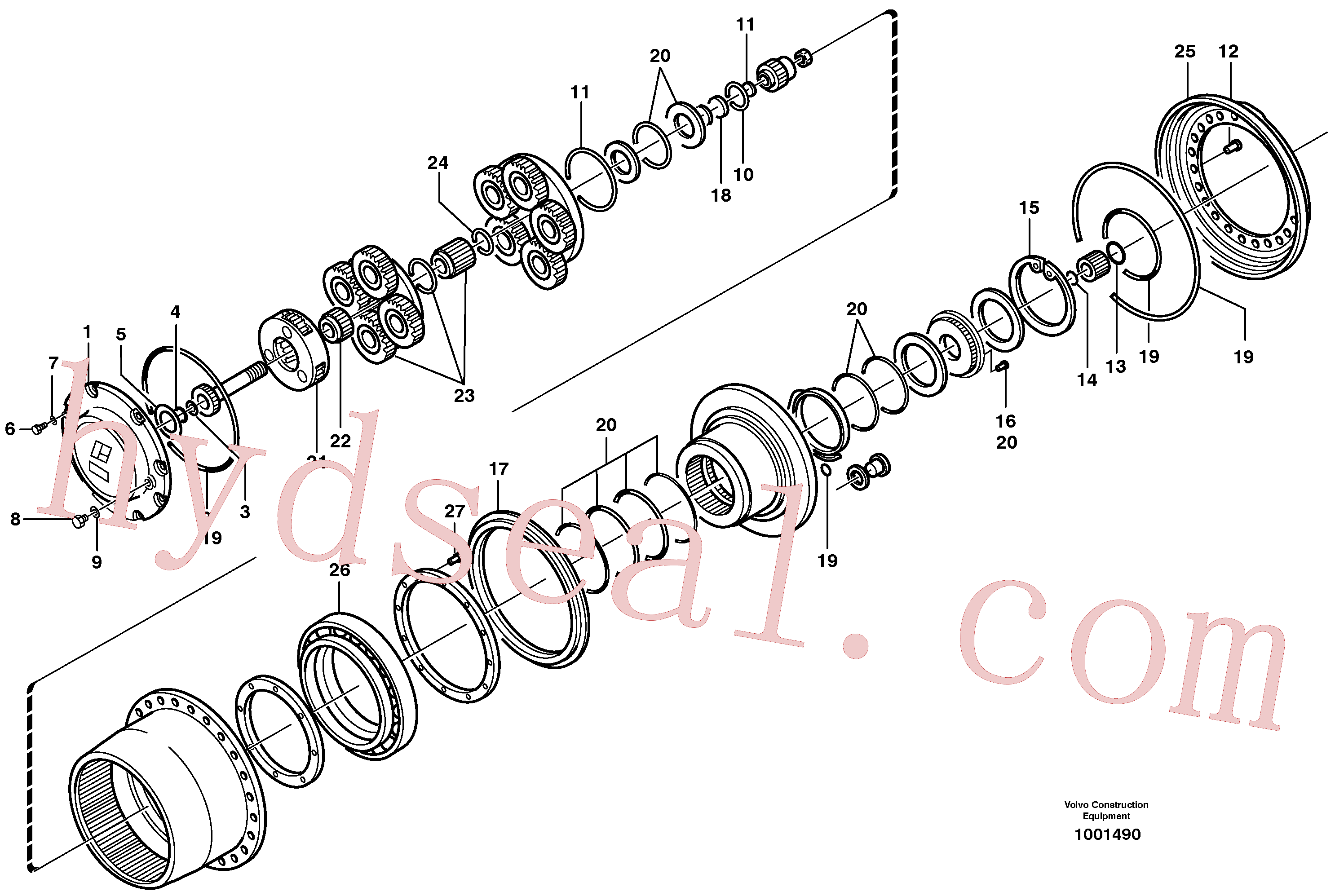 VOE11709692 for Volvo Planetary gear, travel(1001490 assembly)