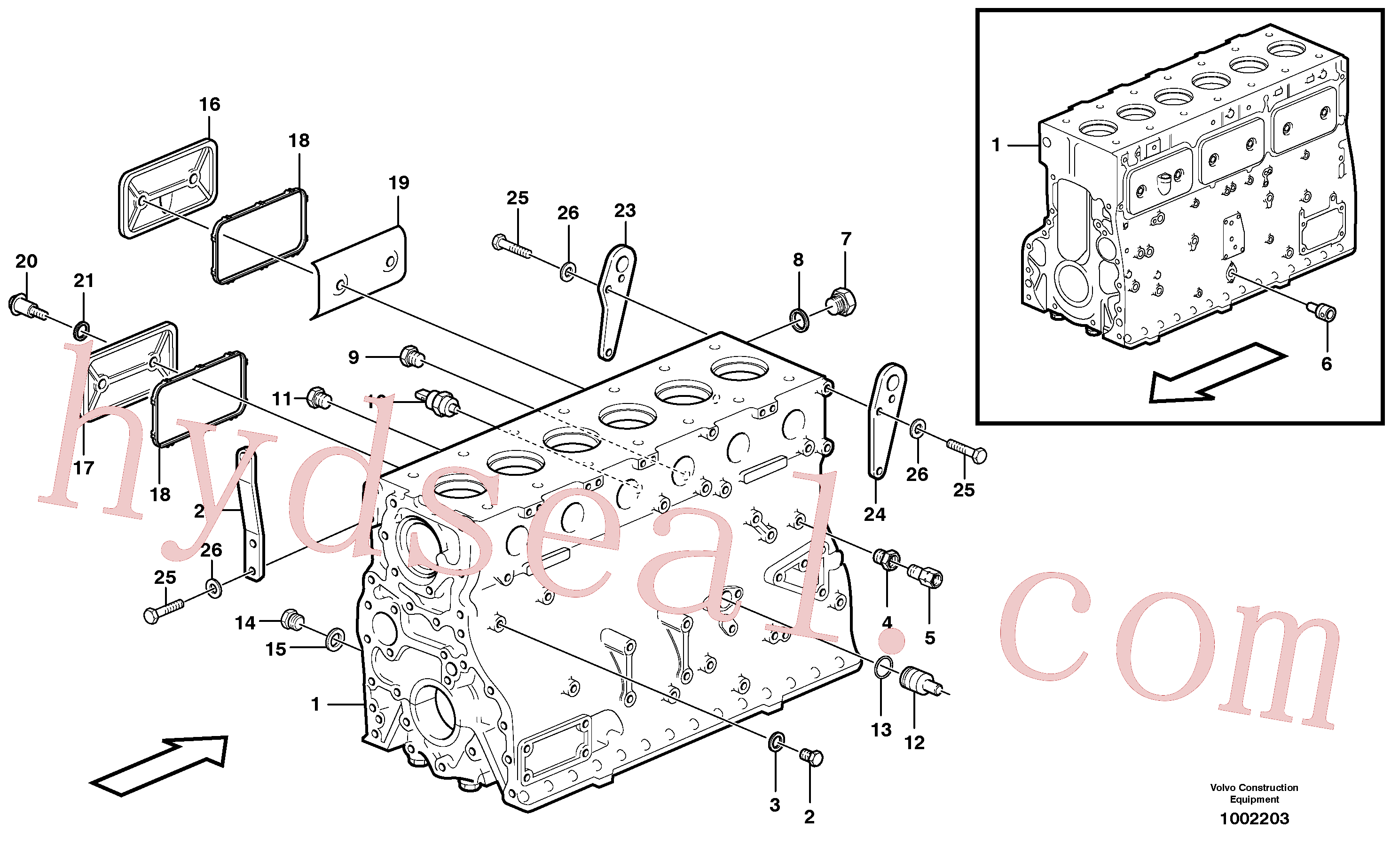 VOE947814 for Volvo Cylinder block(1002203 assembly)