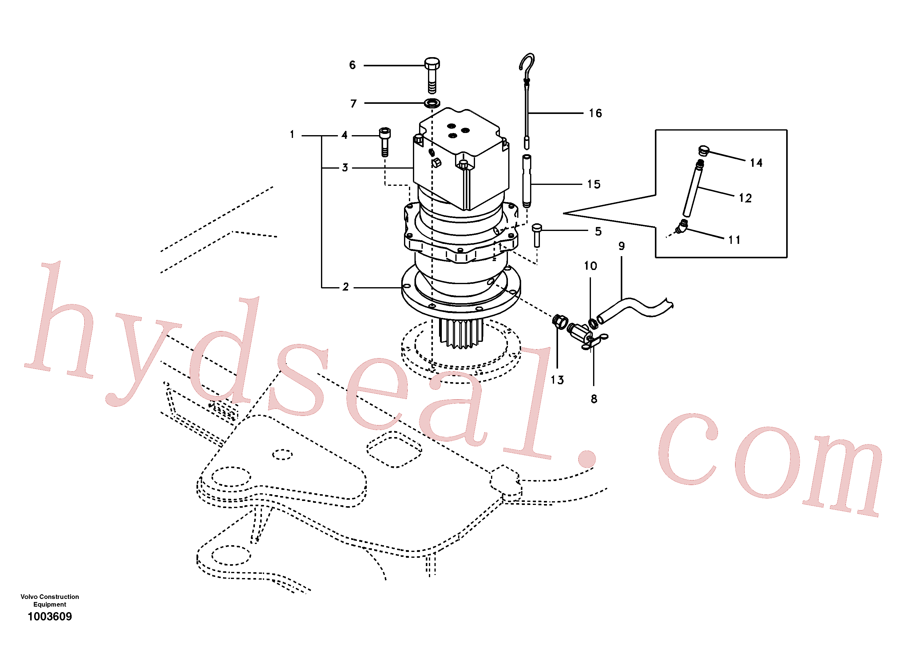 SA1042-09970 for Volvo Swing motor with mounting parts(1003609 assembly)
