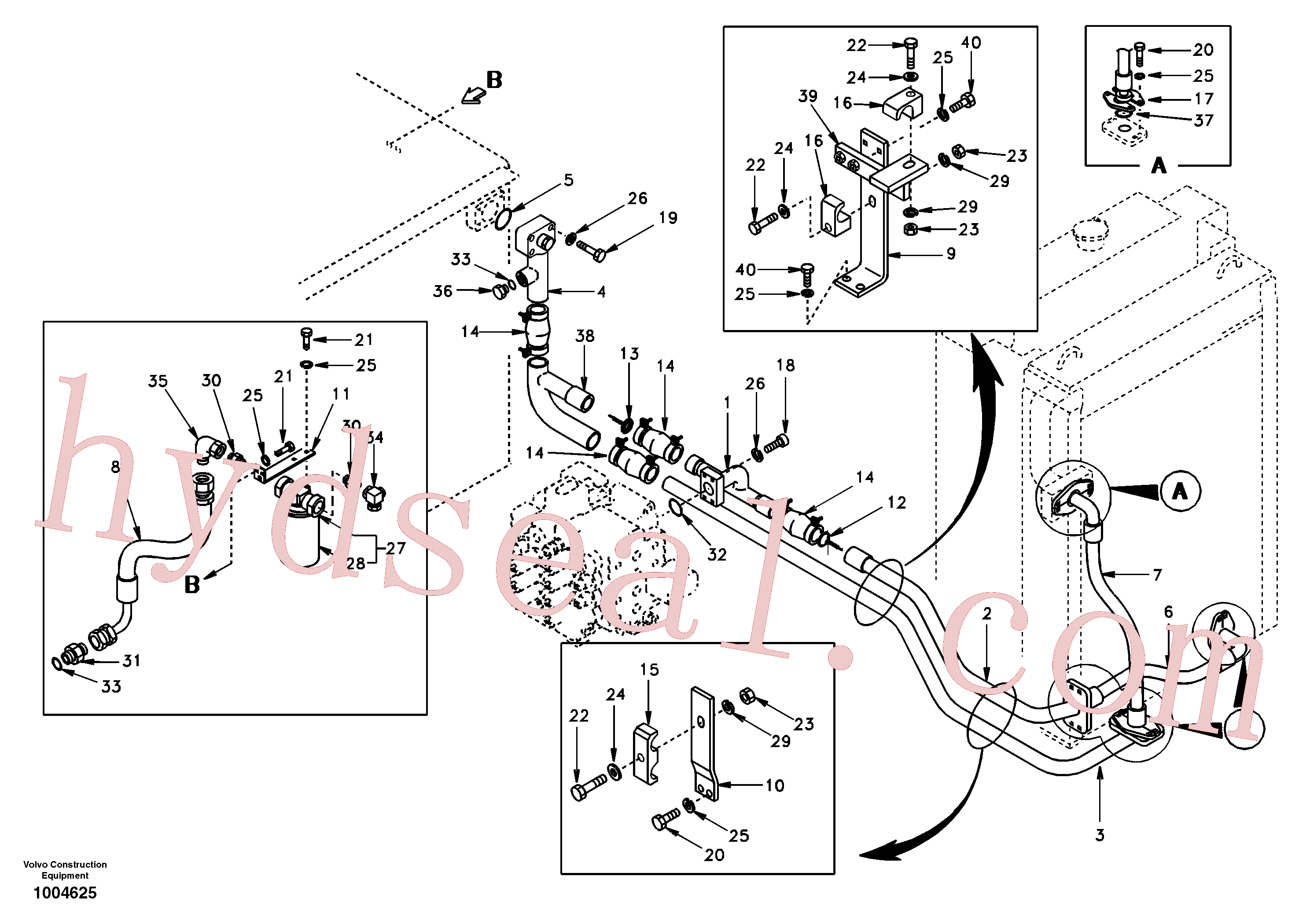 SA9425-51041 for Volvo Hydraulic system, hydraulic tank to hydraulic oil cooler(1004625 assembly)