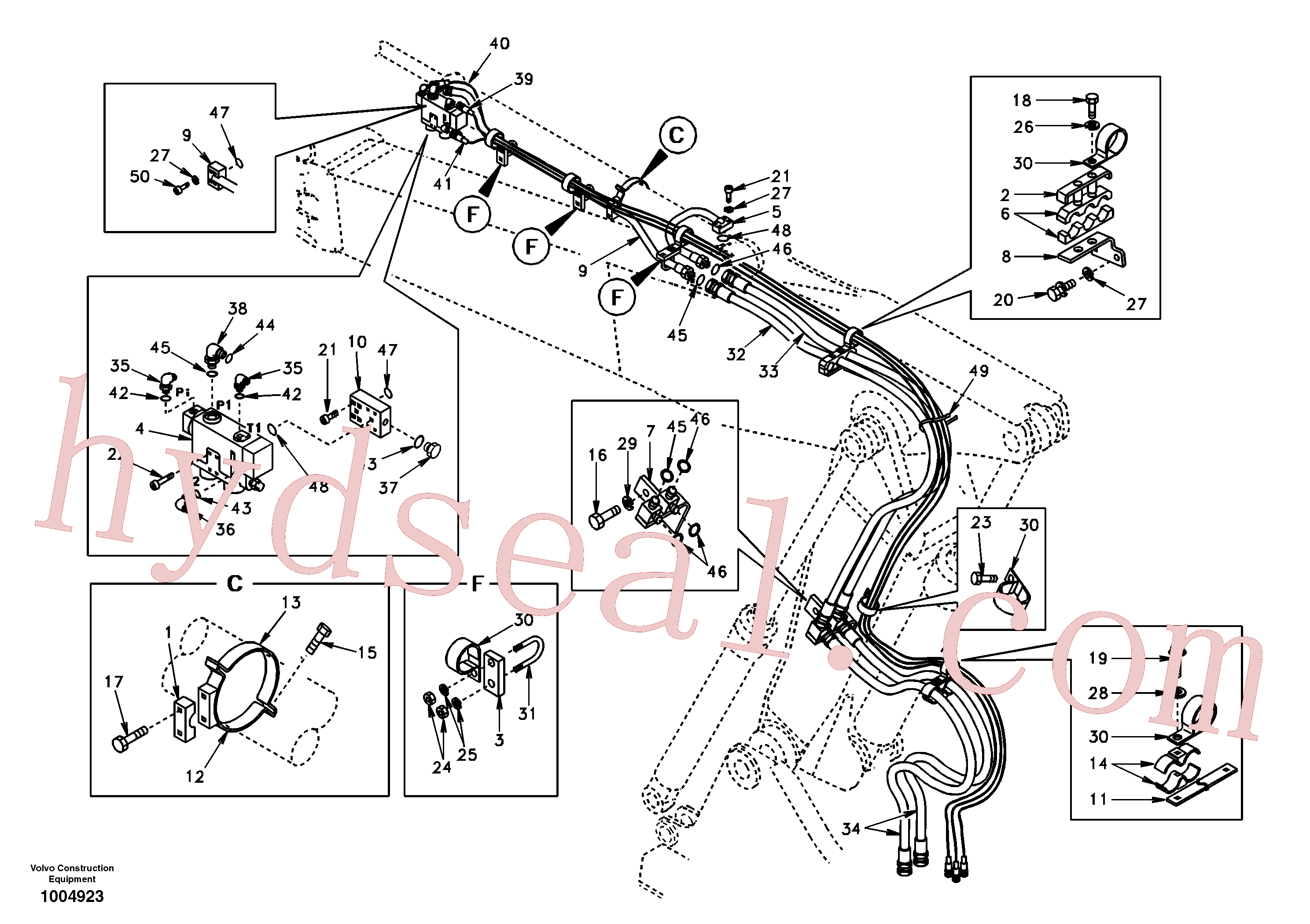 VOE14505579 for Volvo Working hydraulic, dipper arm rupture and adjustable boom(1004923 assembly)