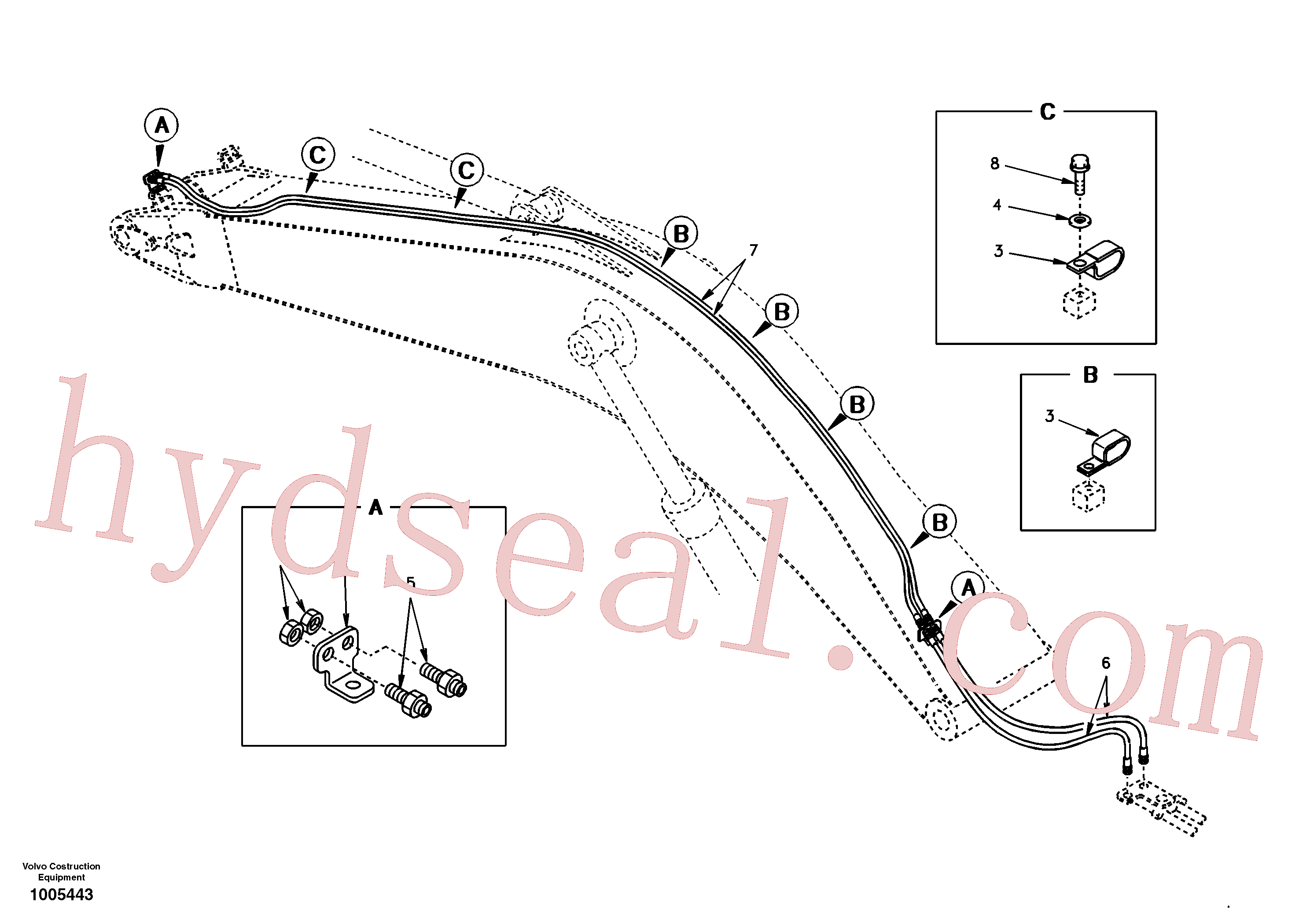 SA9451-02629 for Volvo Quickfit and rotator hydraulic boom(1005443 assembly)