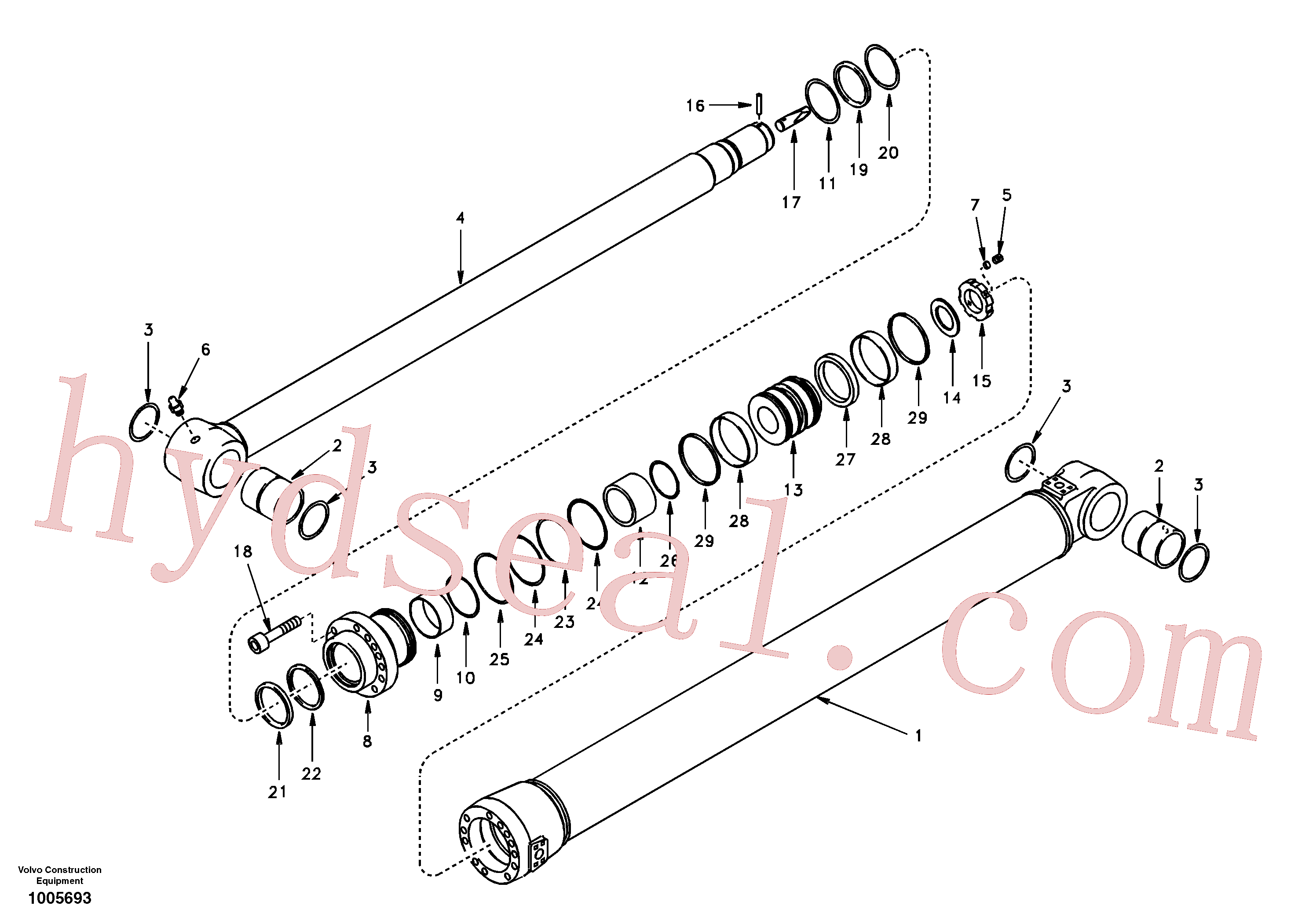 SA1146-00320 for Volvo Dipper arm cylinder(1005693 assembly)