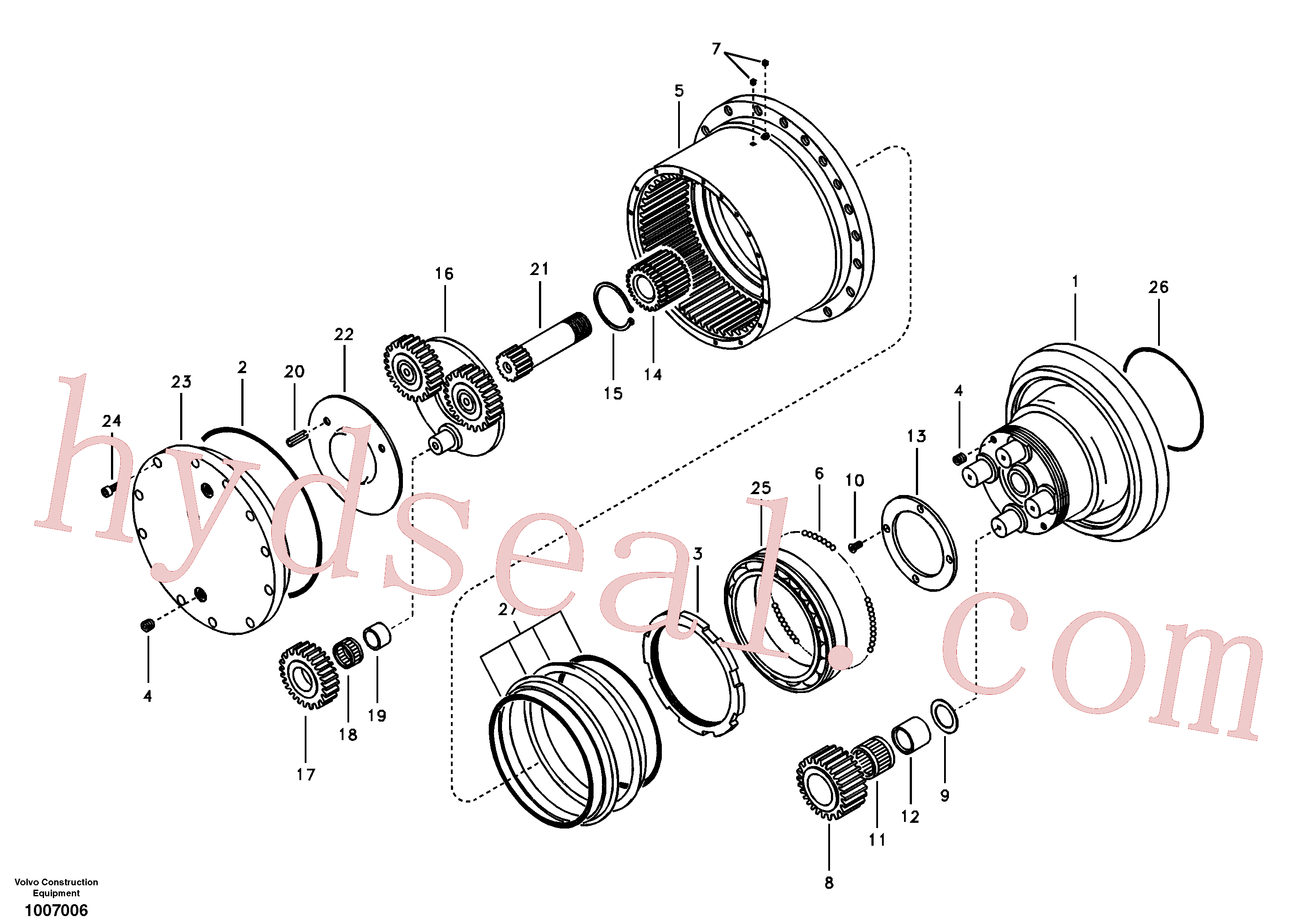 VOE14505068 for Volvo Travel gearbox(1007006 assembly)