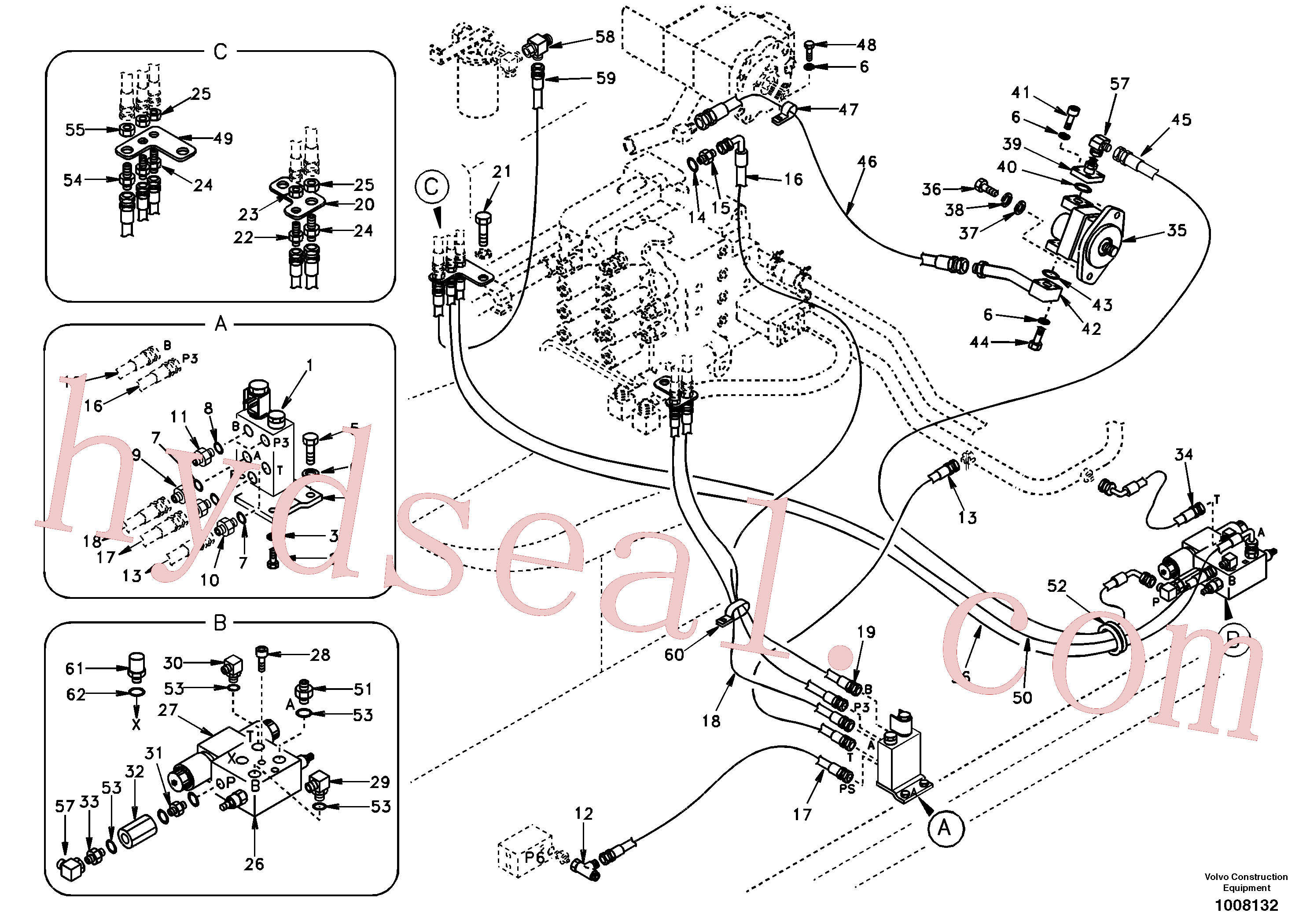 SA9451-02629 for Volvo Quickfit and rotator hydraulic(1008132 assembly)