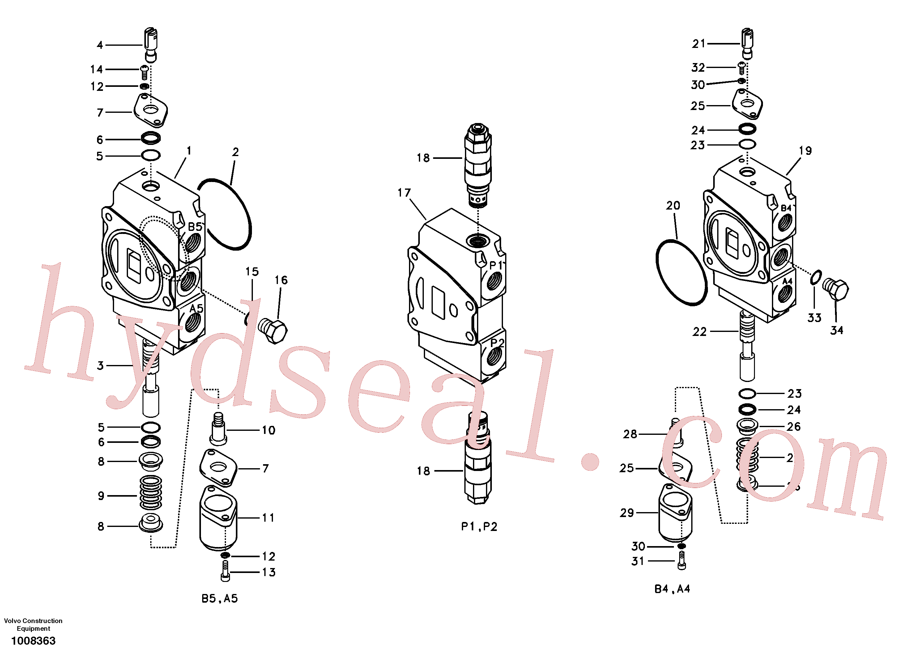 SA7252-01073 for Volvo Main control valve, travel Lh and mid inlet and travel Rh(1008363 assembly)