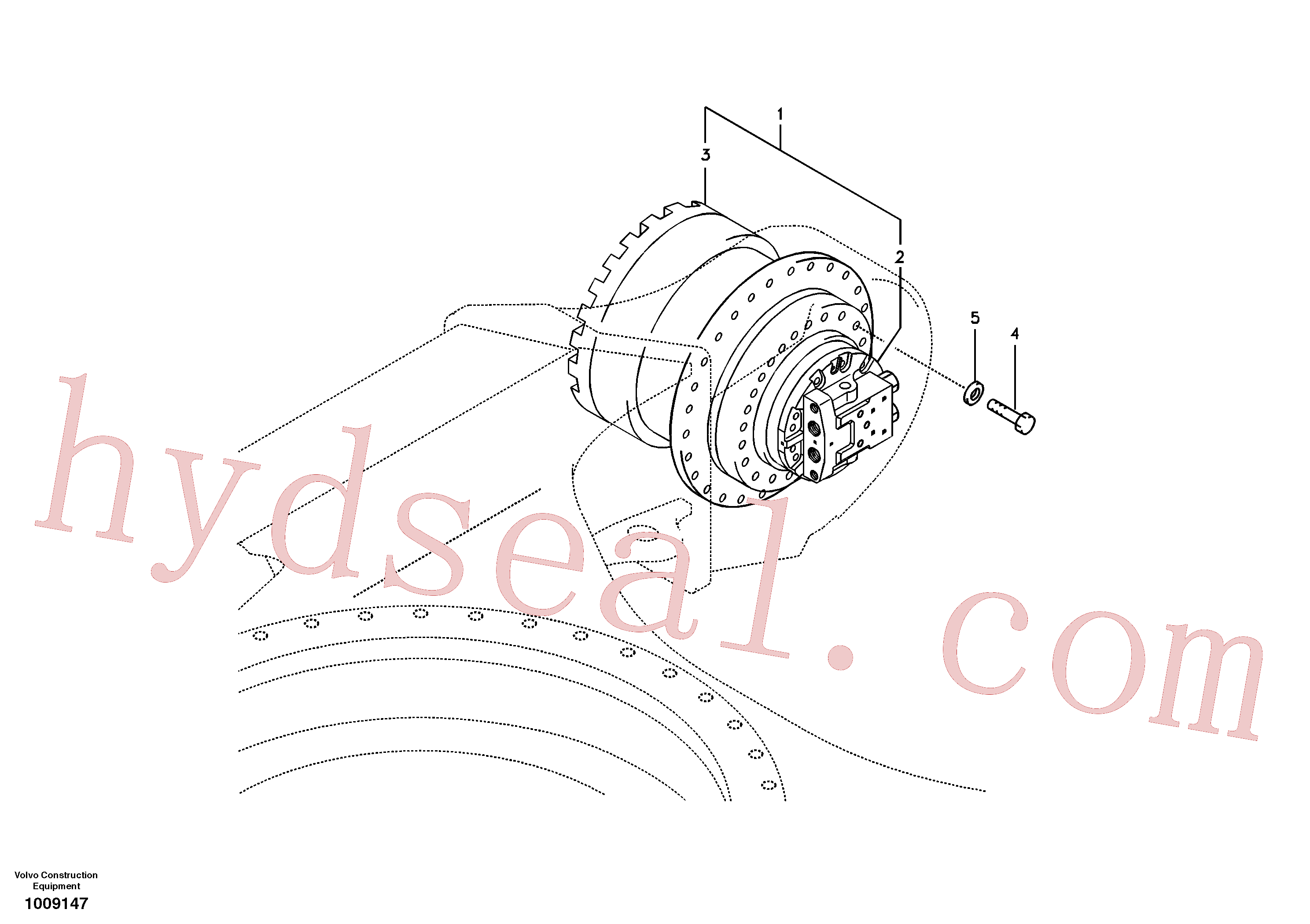 VOE14533652 for Volvo Travel motor with mounting parts(1009147 assembly)