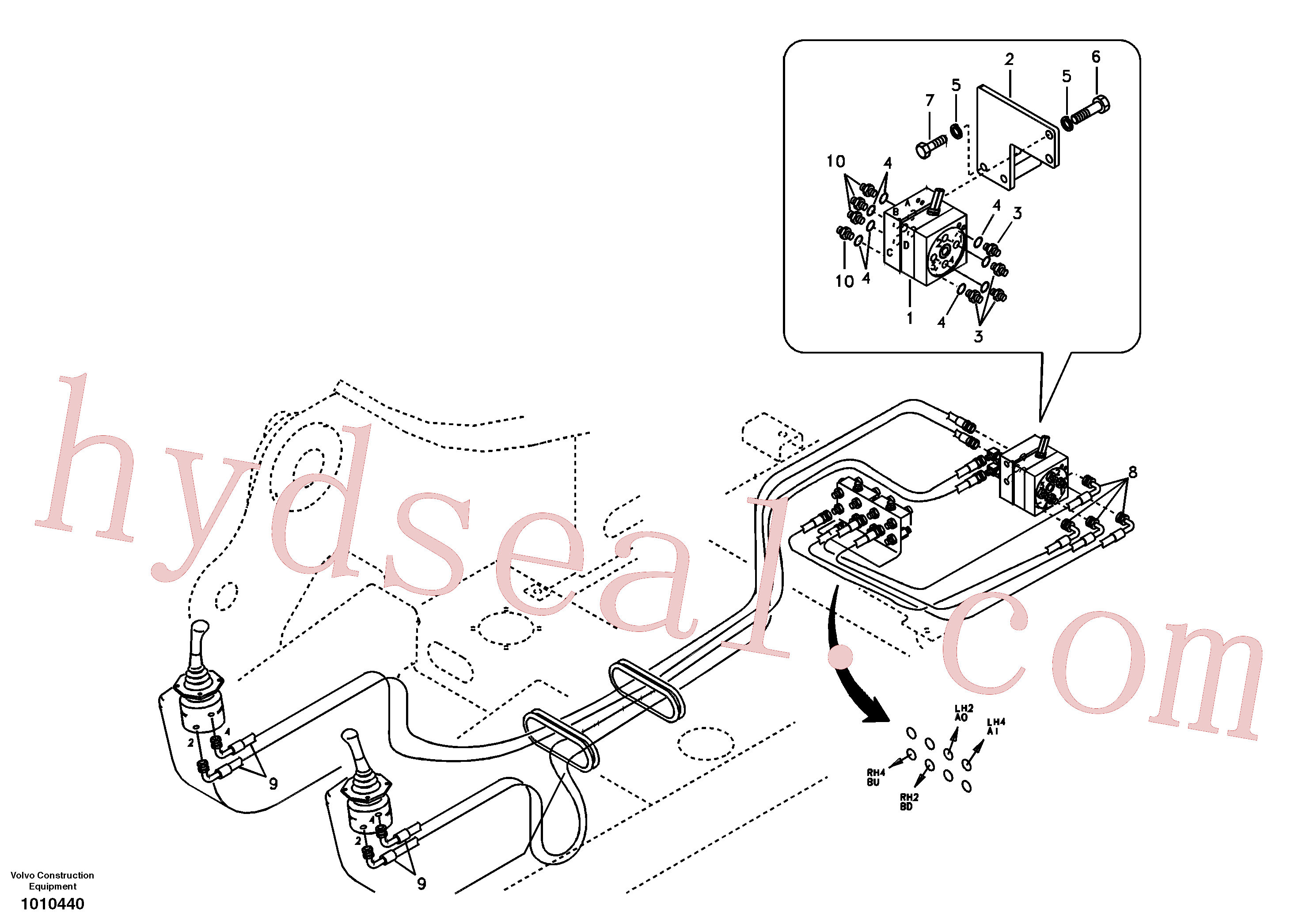 VOE14516334 for Volvo Servo system, changing lever function(1010440 assembly)