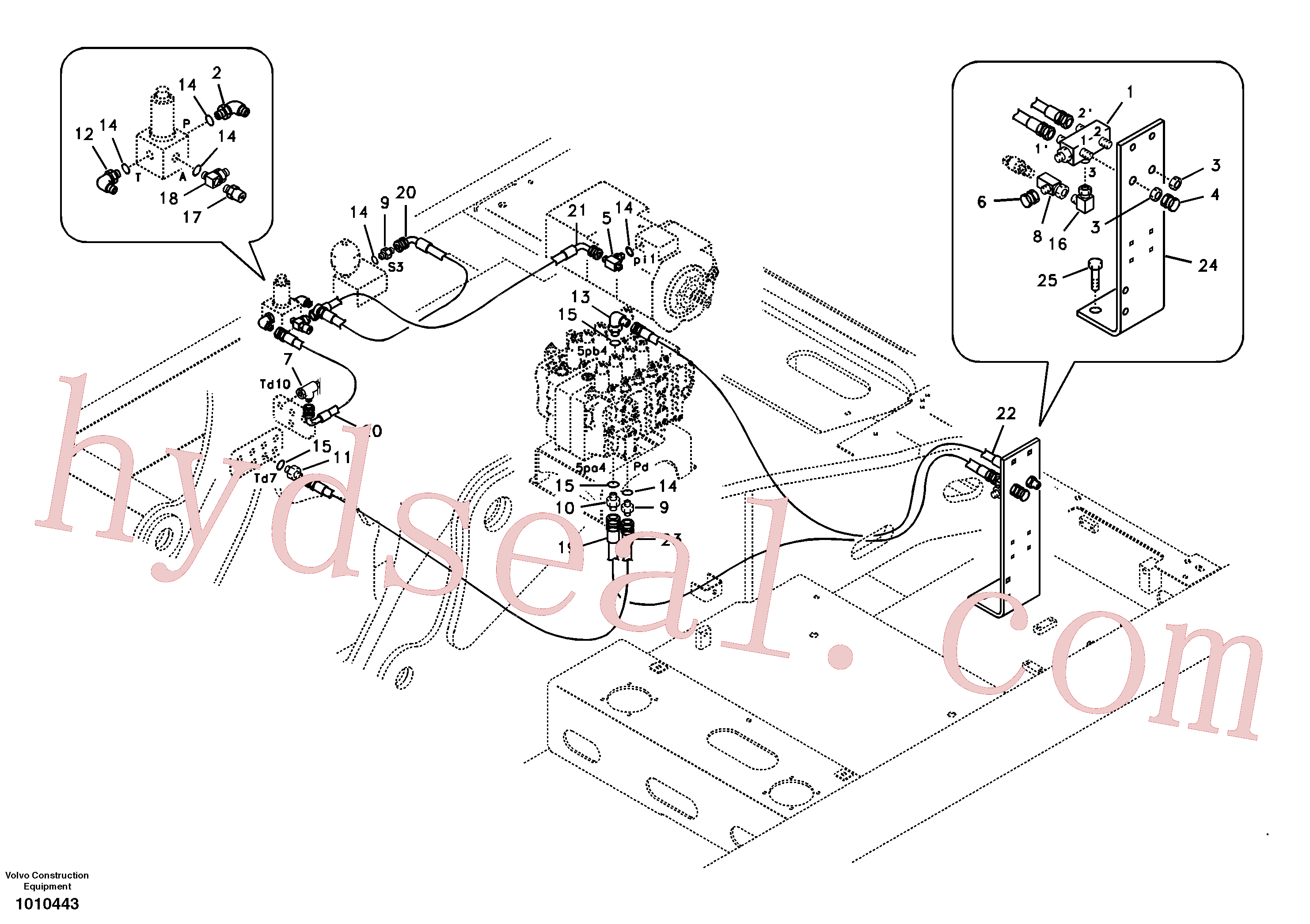 VOE9451-03228 for Volvo Working hydraulic, hammer and shear for 1st pump flow(1010443 assembly)