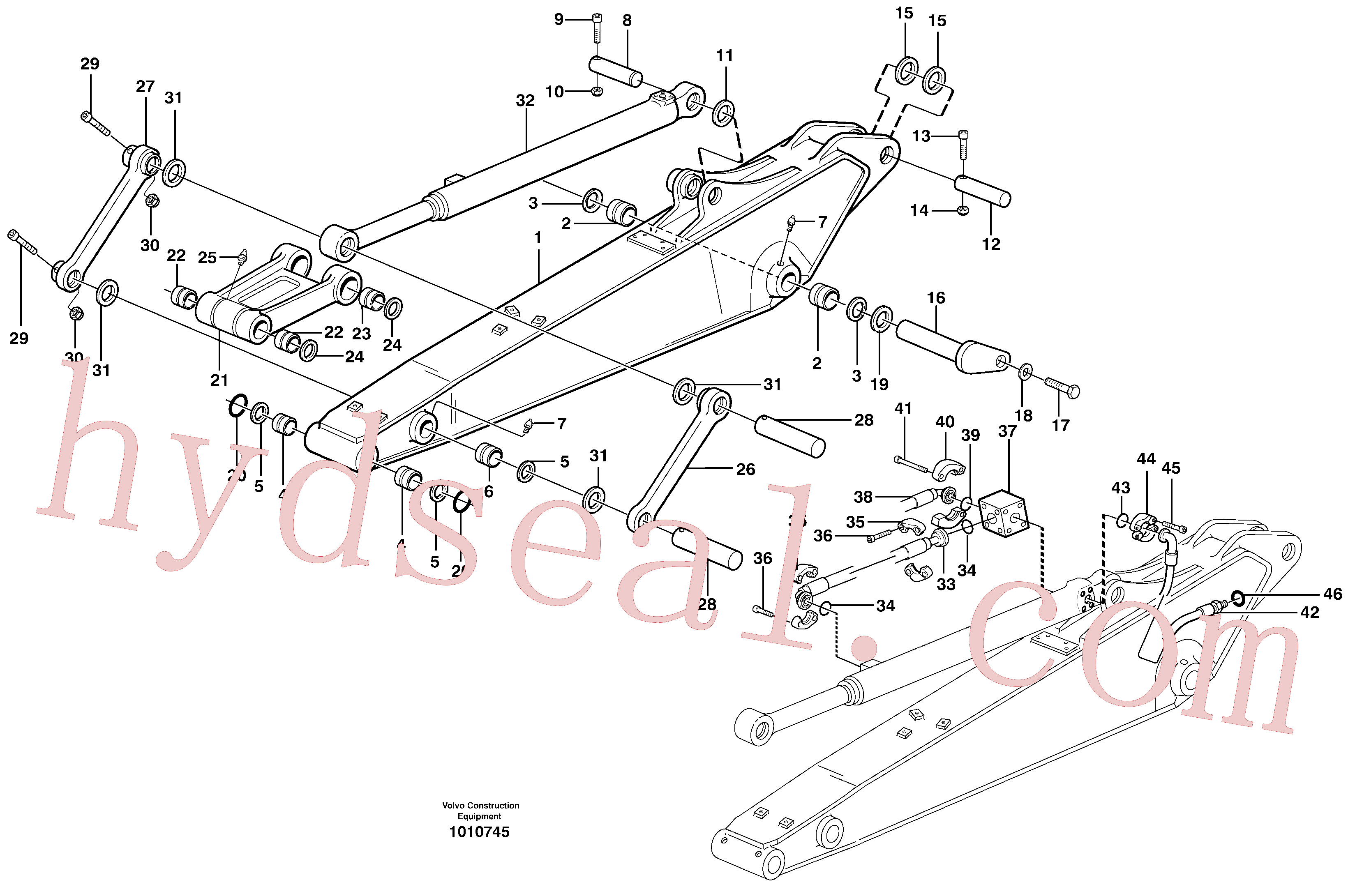 VOE14515608 for Volvo Dipper arm incl. connect.(1010745 assembly)