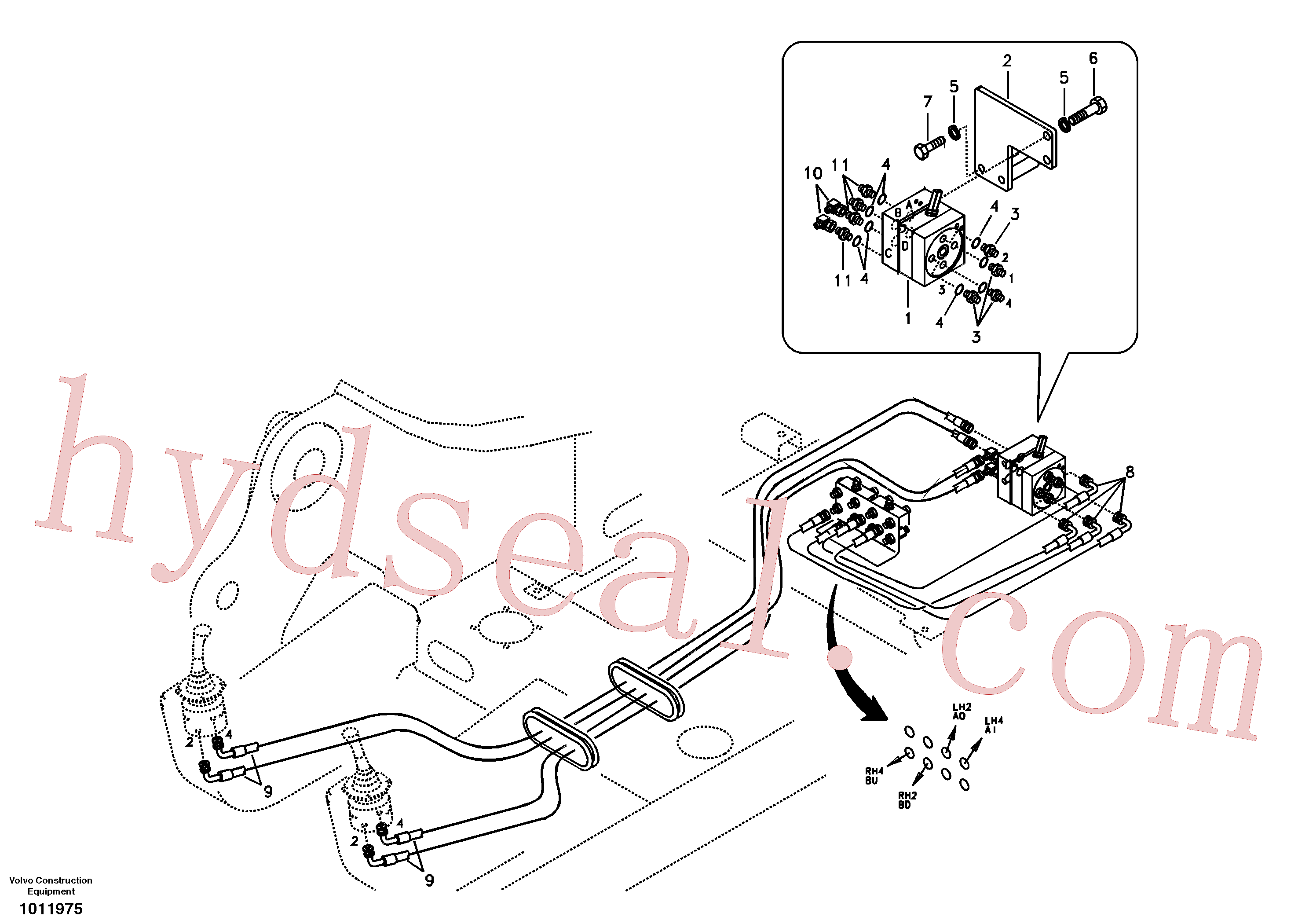 VOE14516334 for Volvo Servo system, changing lever function(1011975 assembly)
