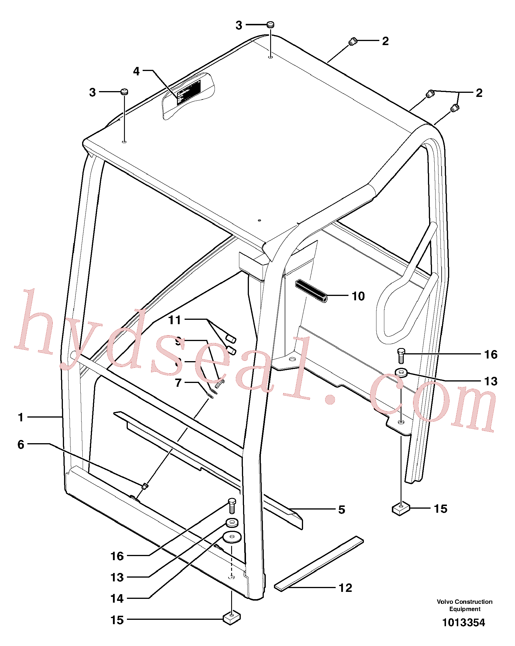 SA9011-11609 for Volvo Canopy(1013354 assembly)