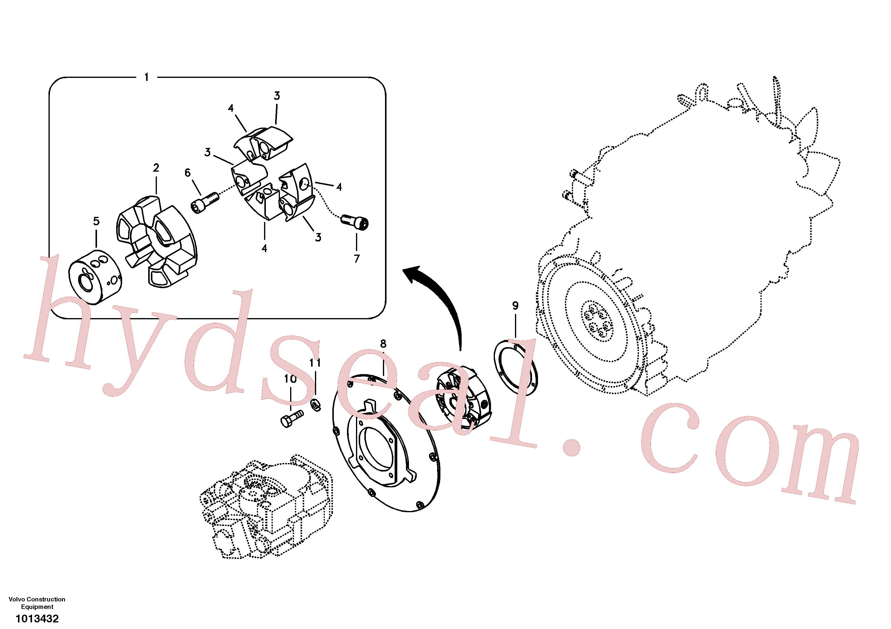 VOE14525581 for Volvo Pump gearbox with assembling parts(1013432 assembly)
