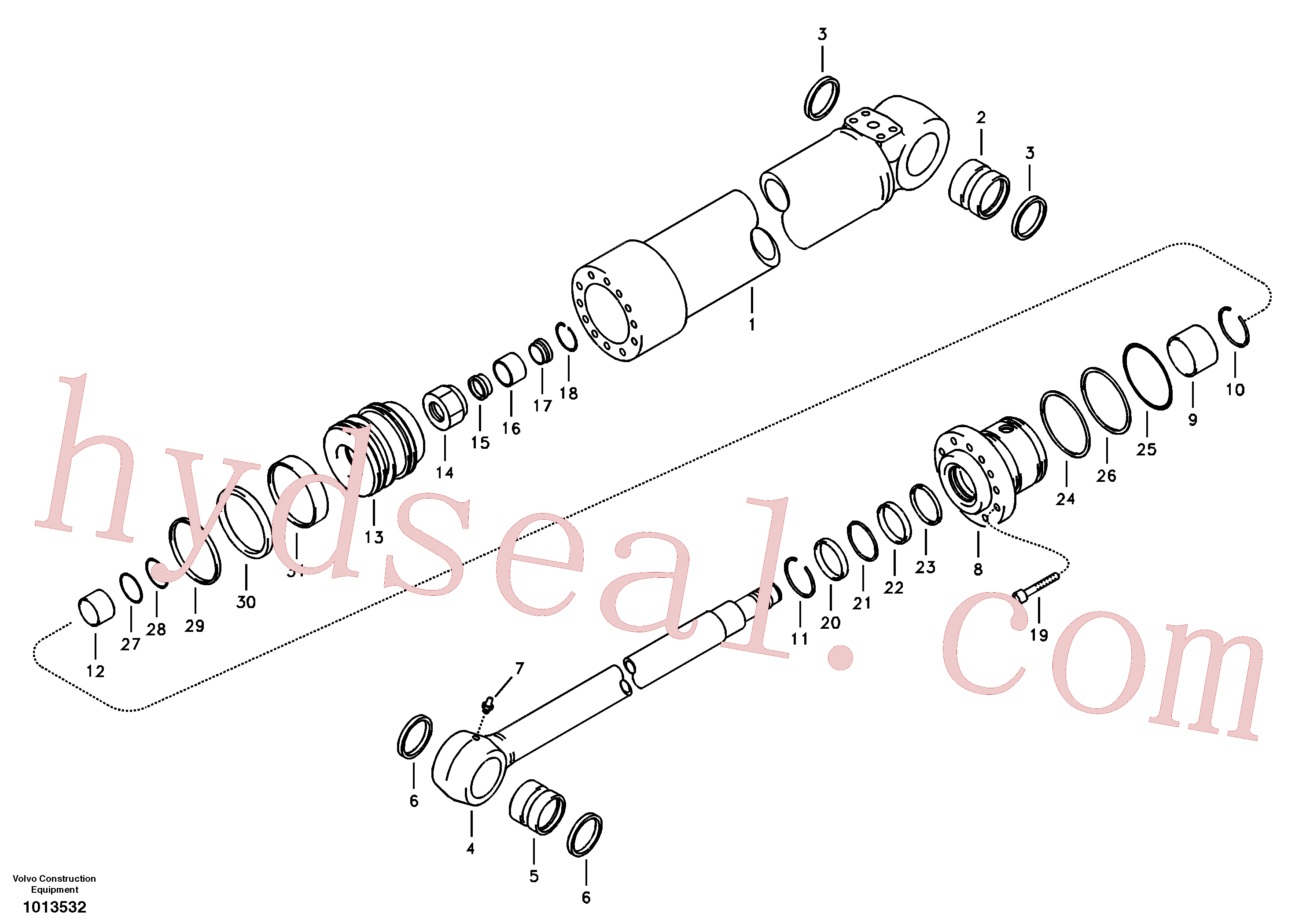 VOE14589166 for Volvo Boom swing cylinder(1013532 assembly)