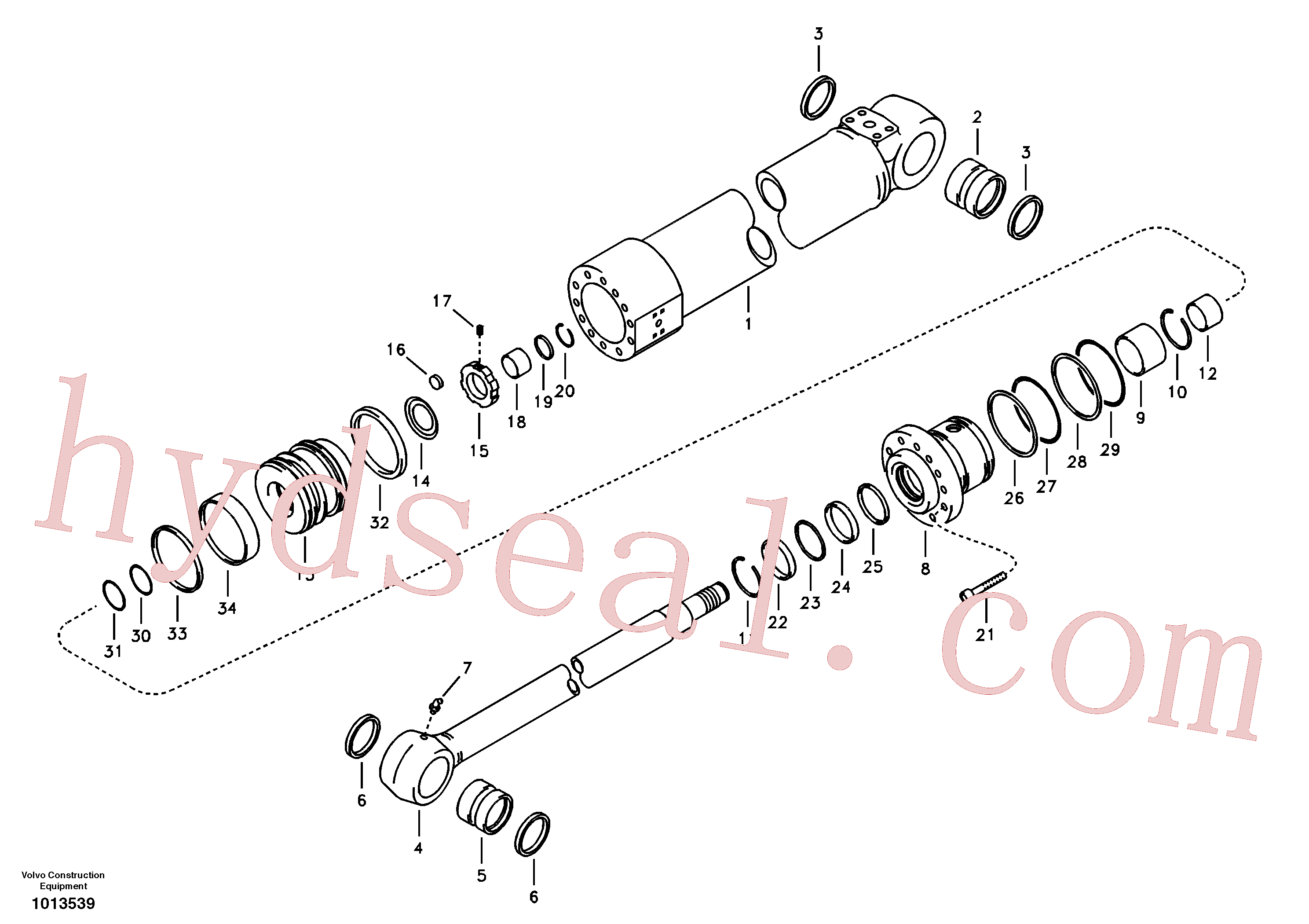 SA9612-06035 for Volvo Dipper arm cylinder(1013539 assembly)