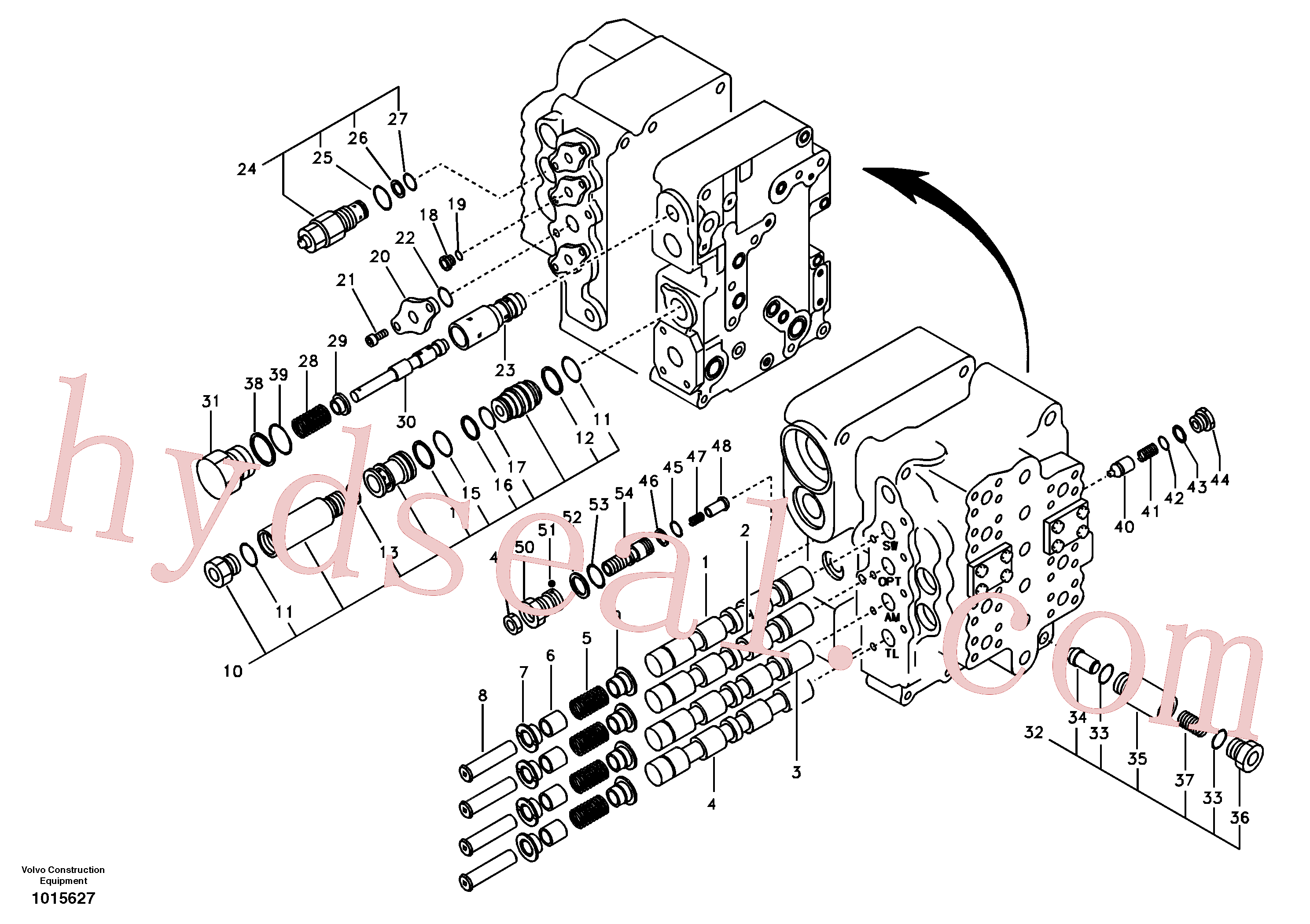 SA8230-12570 for Volvo Main control valve, swing and option and dipper arm and travel Lh(1015627 assembly)