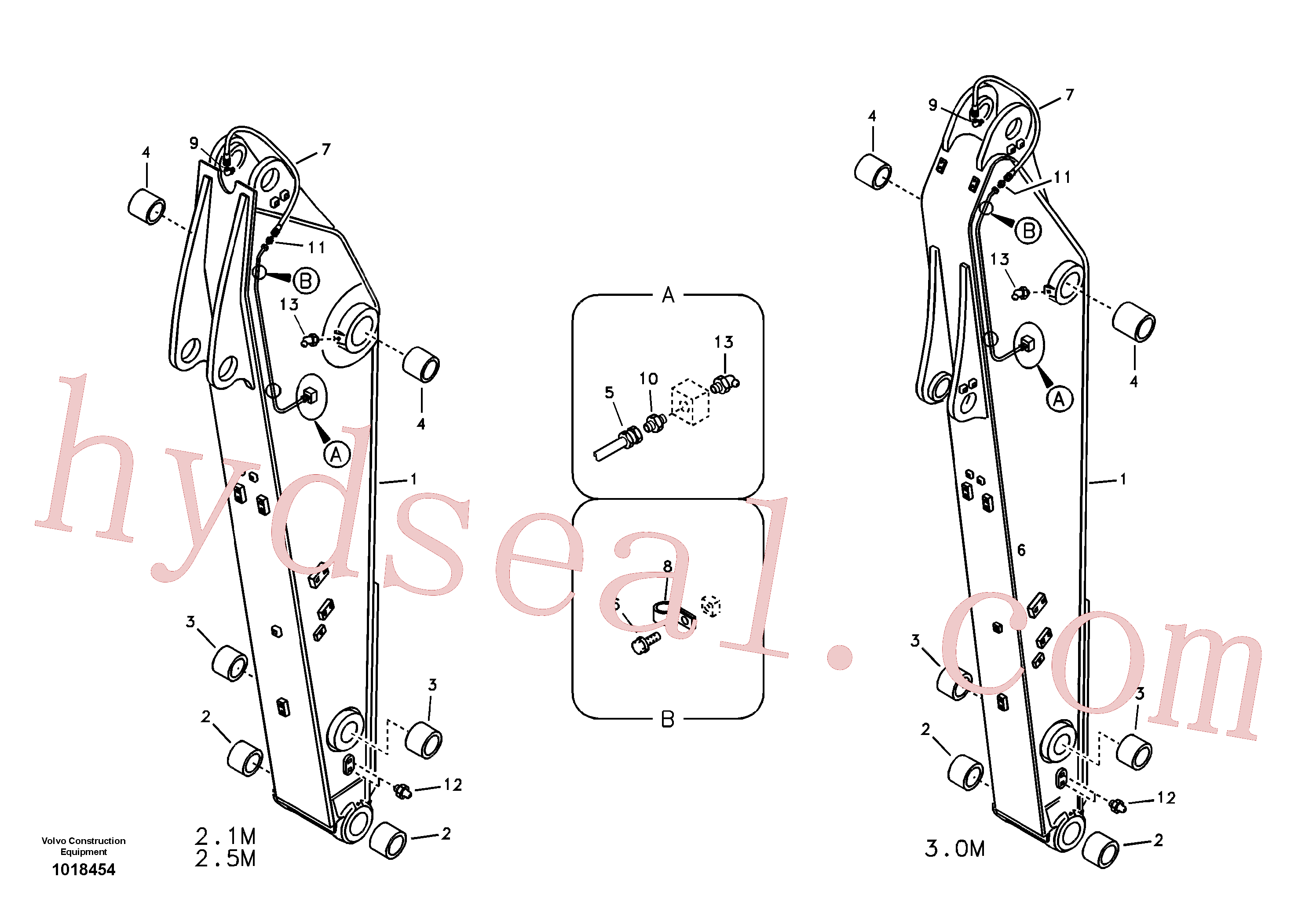 VOE14532610 for Volvo Dipper arm and grease piping with piping seat(1018454 assembly)