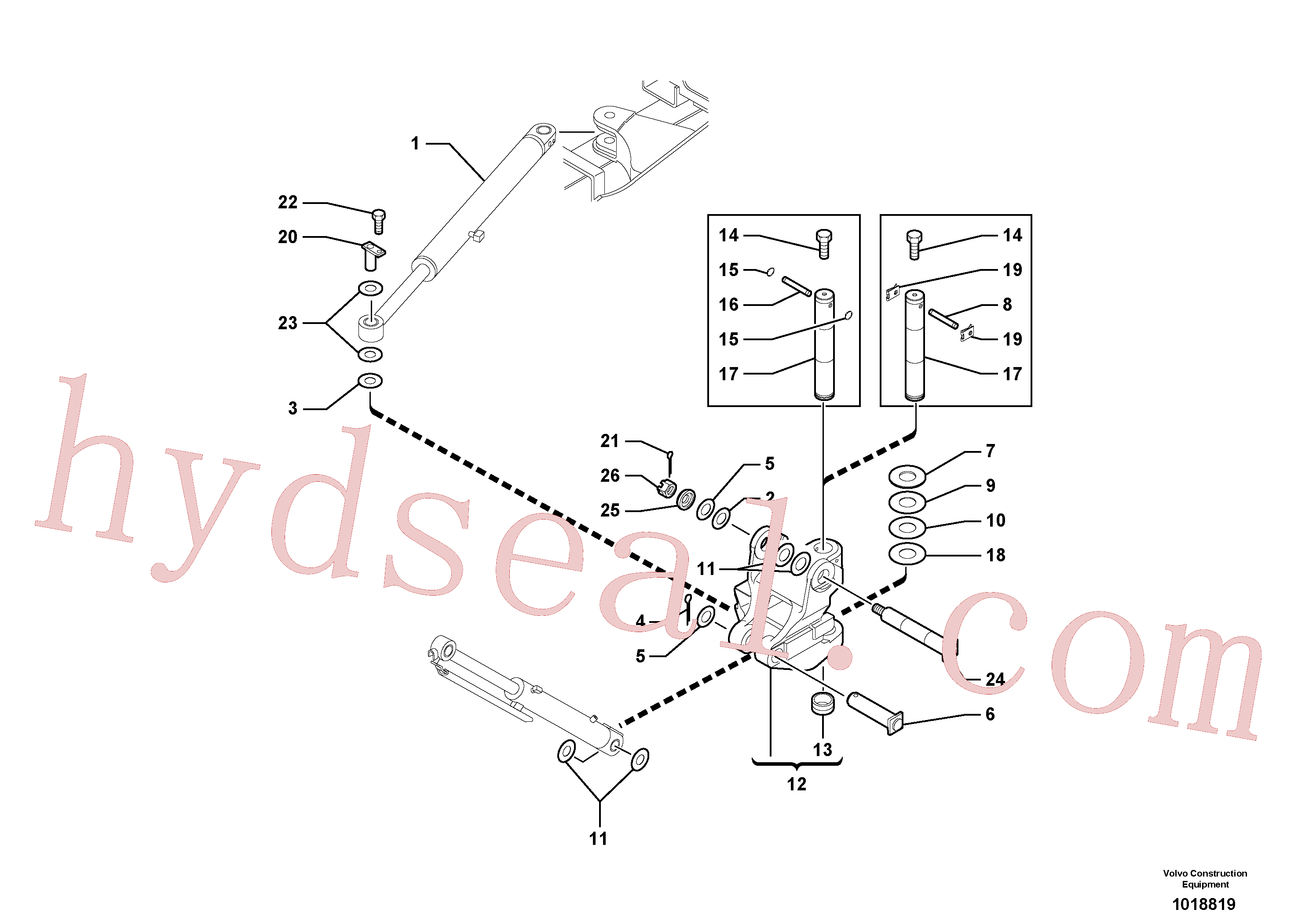 VOE11803792 for Volvo Pivot pin(1018819 assembly)