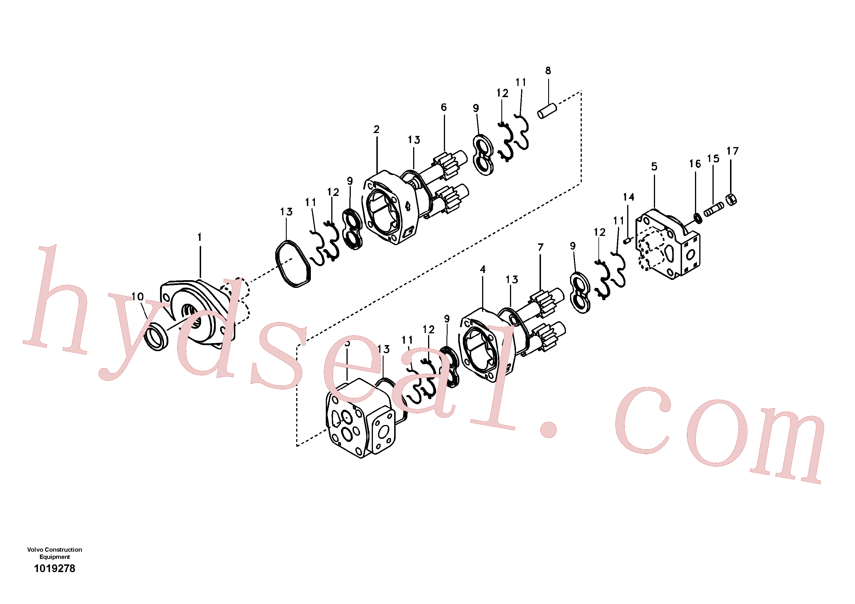 VOE14536202 for Volvo Hydraulic gear pump for quickfit and rotator(1019278 assembly)
