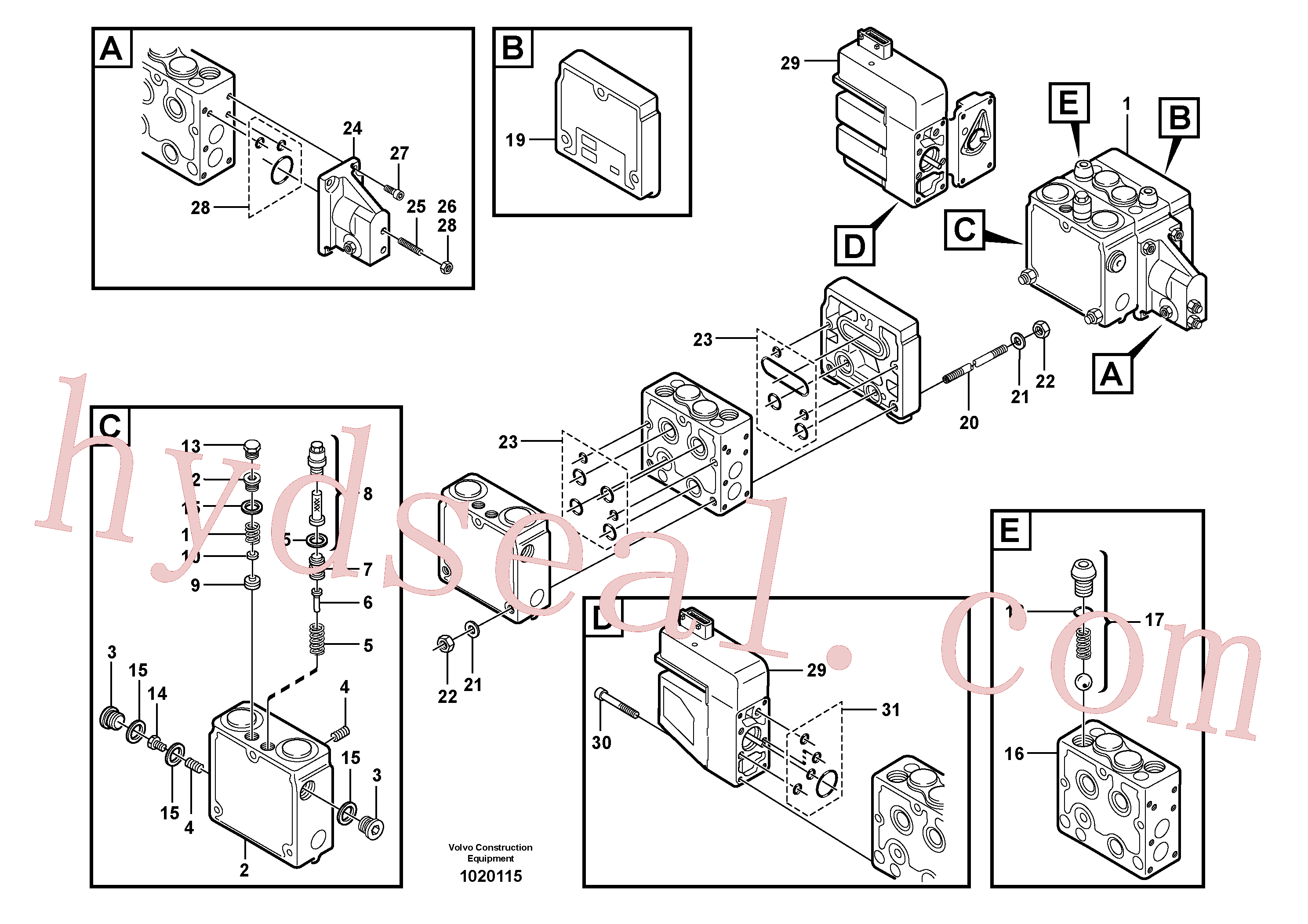 VOE13962931 for Volvo Relief valve.(1020115 assembly)