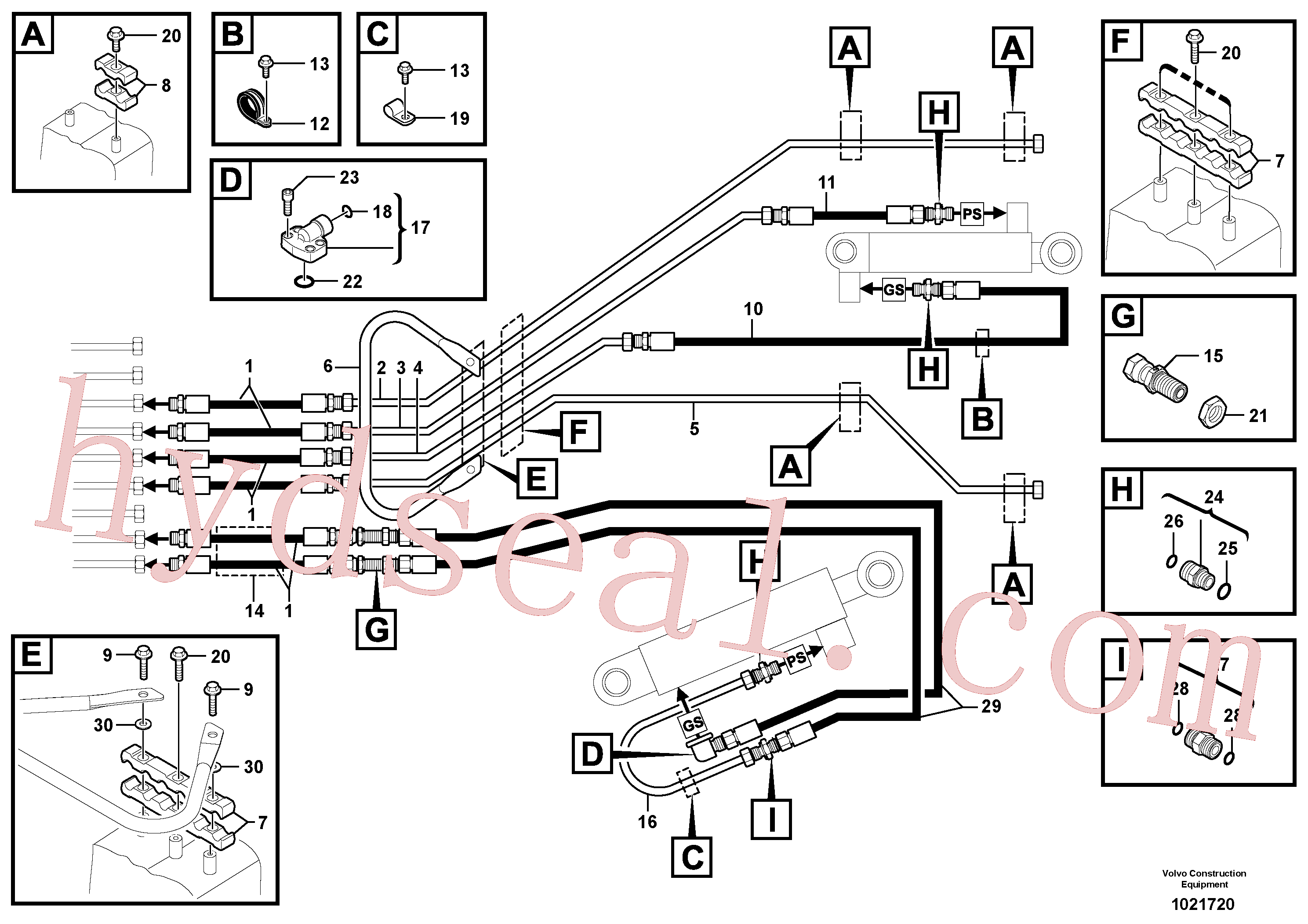 PJ5910731 for Volvo Hydraulic circuit ( boom )(1021720 assembly)