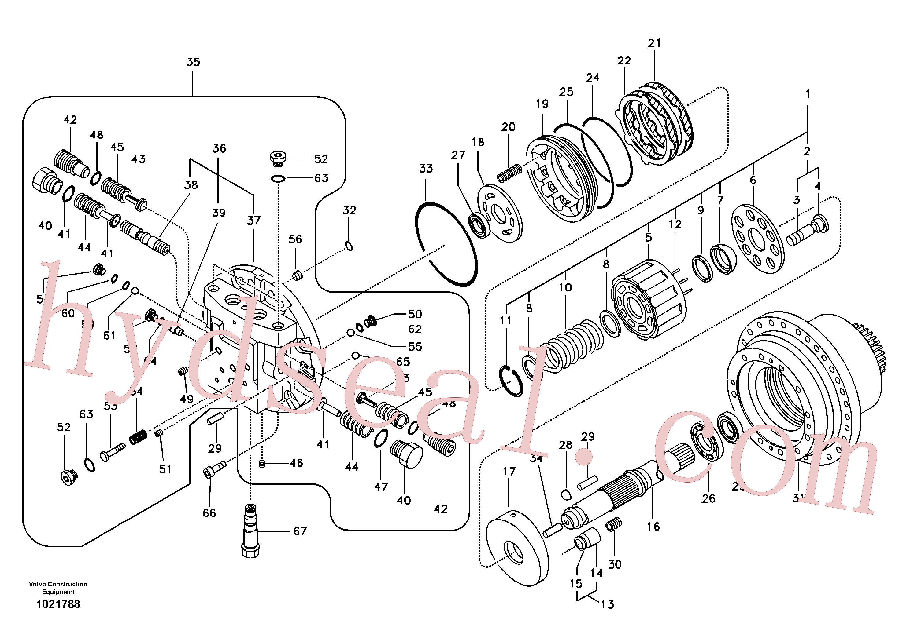 VOE14533652 for Volvo Travel motor(1021788 assembly)