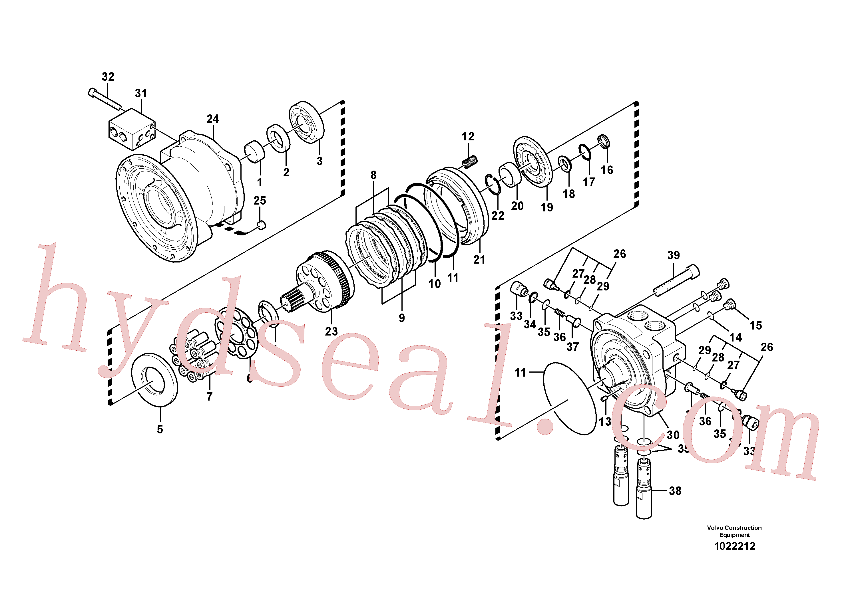 VOE14534869 for Volvo Swing motor(1022212 assembly)