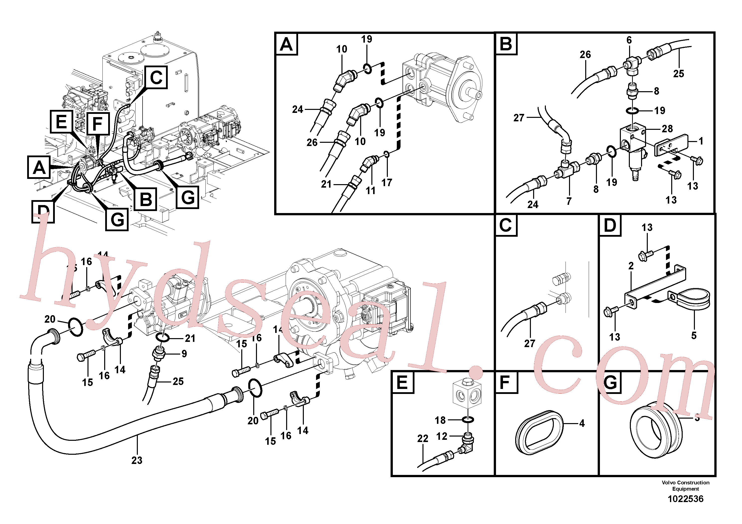 SA9425-51041 for Volvo Hydraulic system, oil cooling system(1022536 assembly)