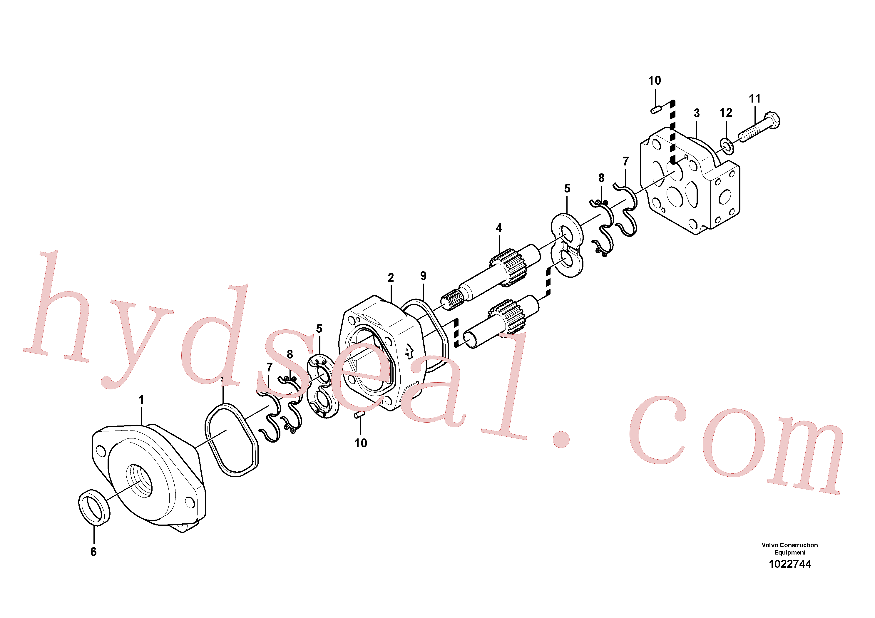 VOE14536202 for Volvo Hydraulic gear pump(1022744 assembly)