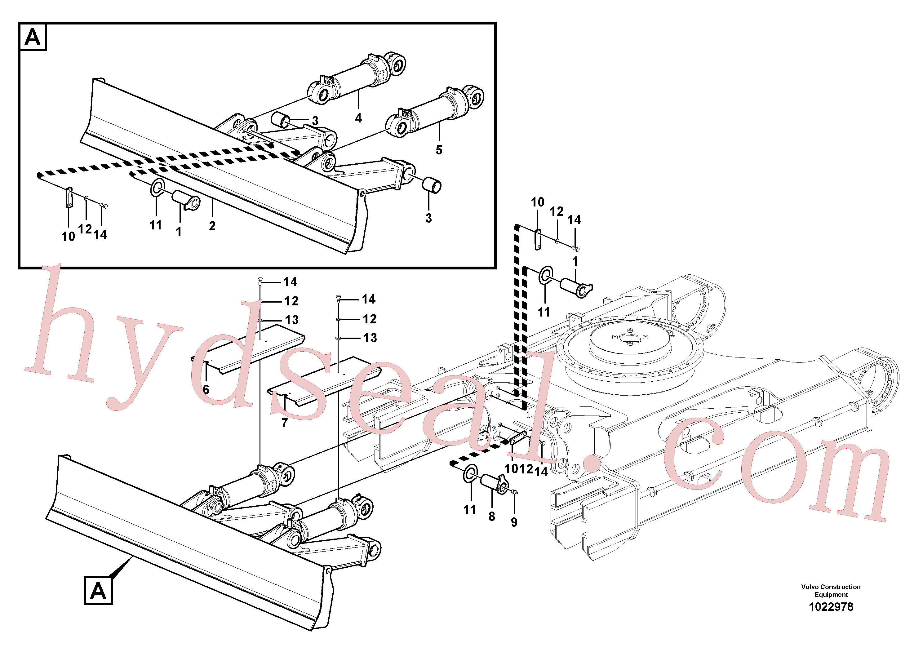 VOE14597514 for Volvo Undercarriage frame, Dozer blade(1022978 assembly)
