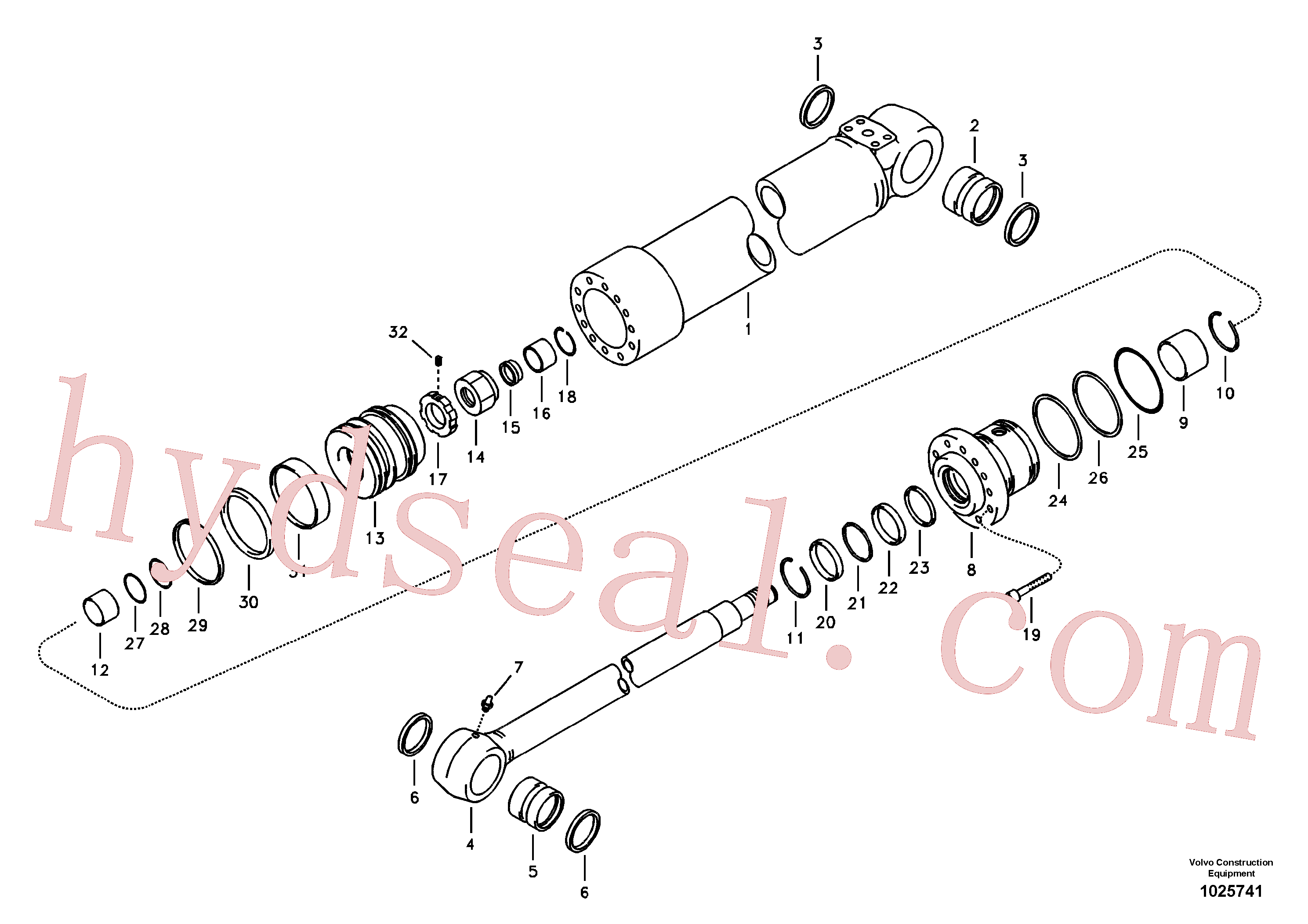 VOE14589166 for Volvo Boom swing cylinder(1025741 assembly)