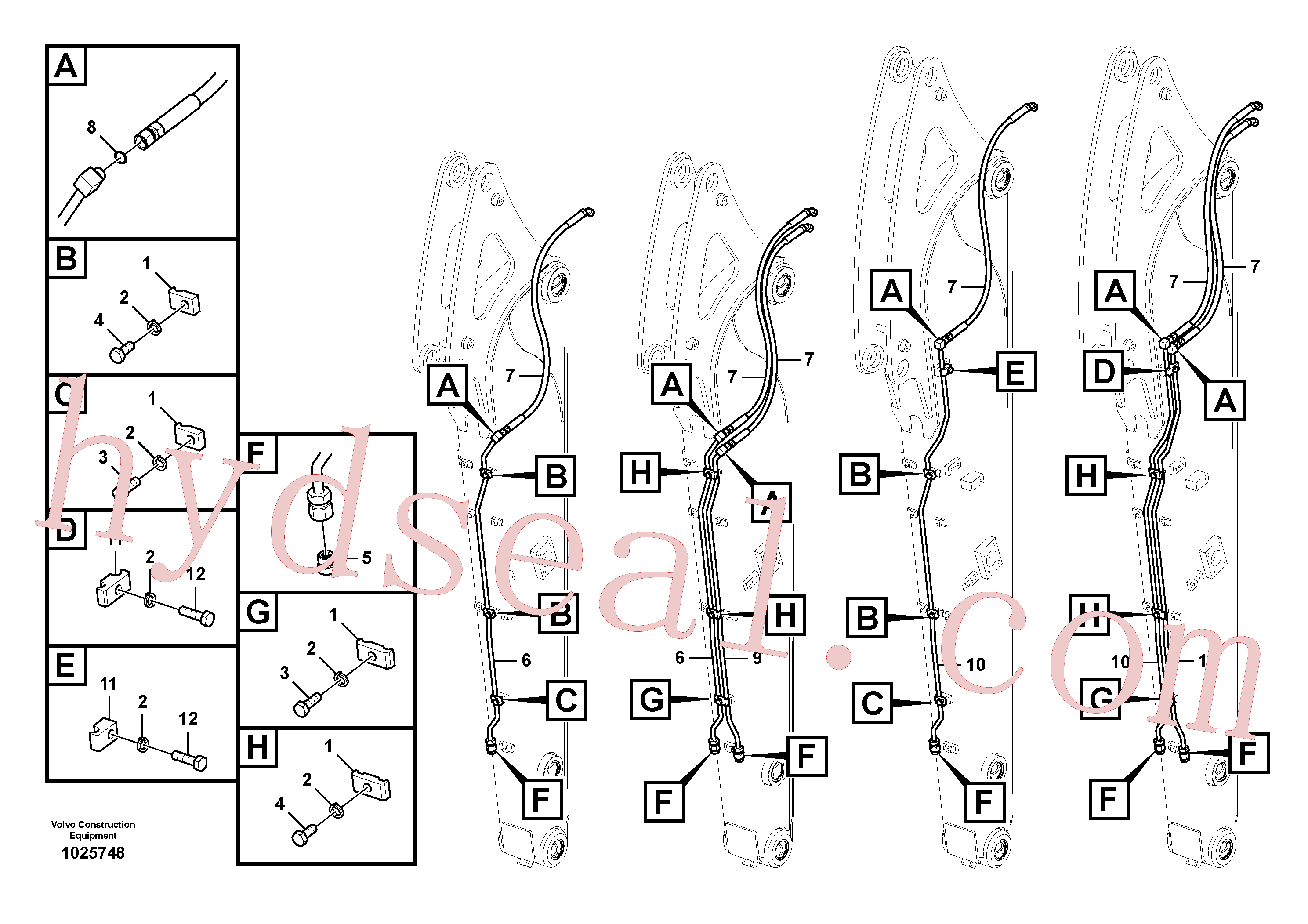 VOE14609564 for Volvo Working hydraulic, quick fit on dipper arm(1025748 assembly)