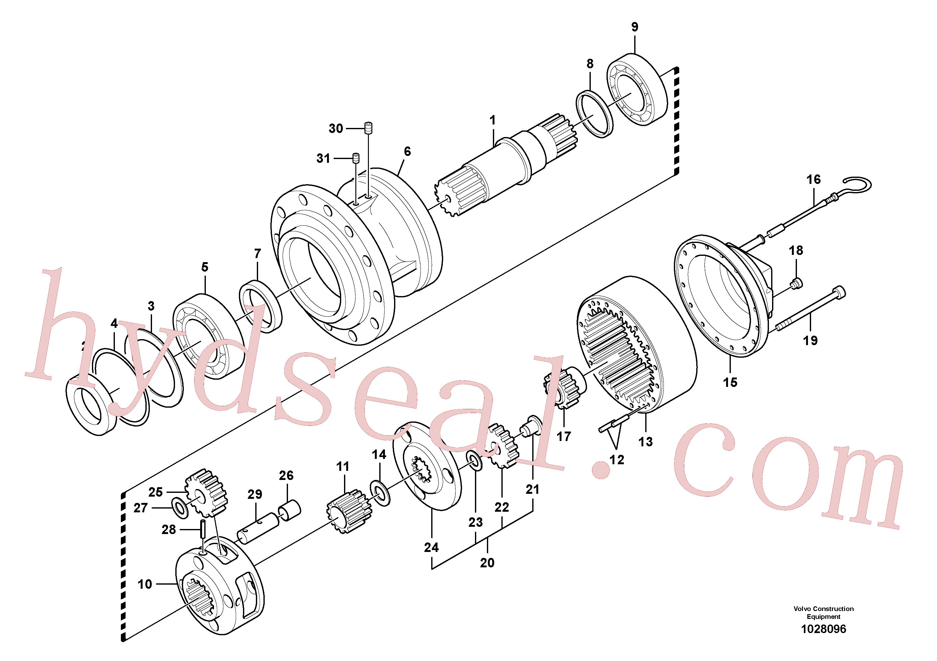 VOE14512784 for Volvo Swing gearbox(1028096 assembly)