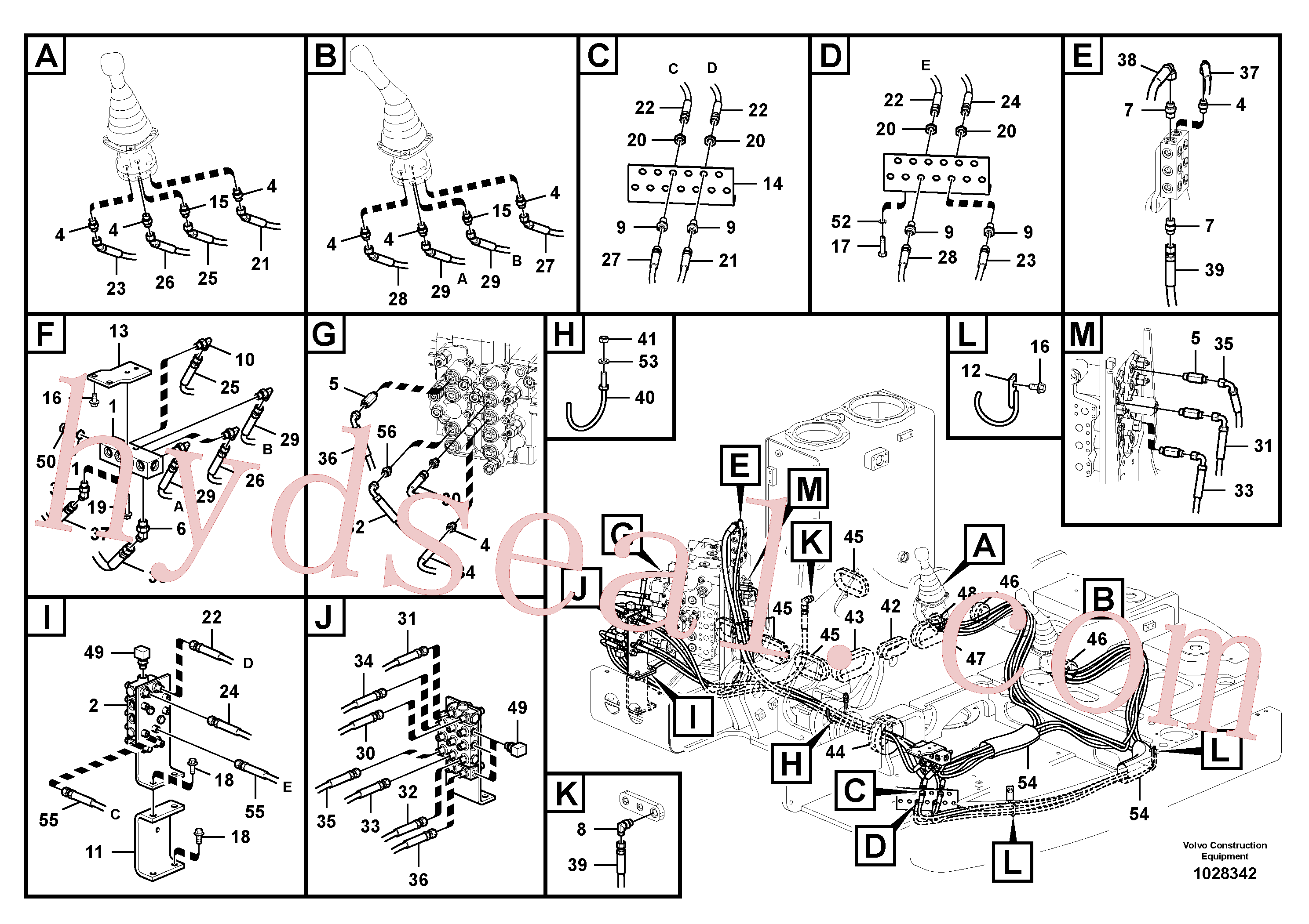VOE14537410 for Volvo Servo system, control valve to remote control valve(1028342 assembly)