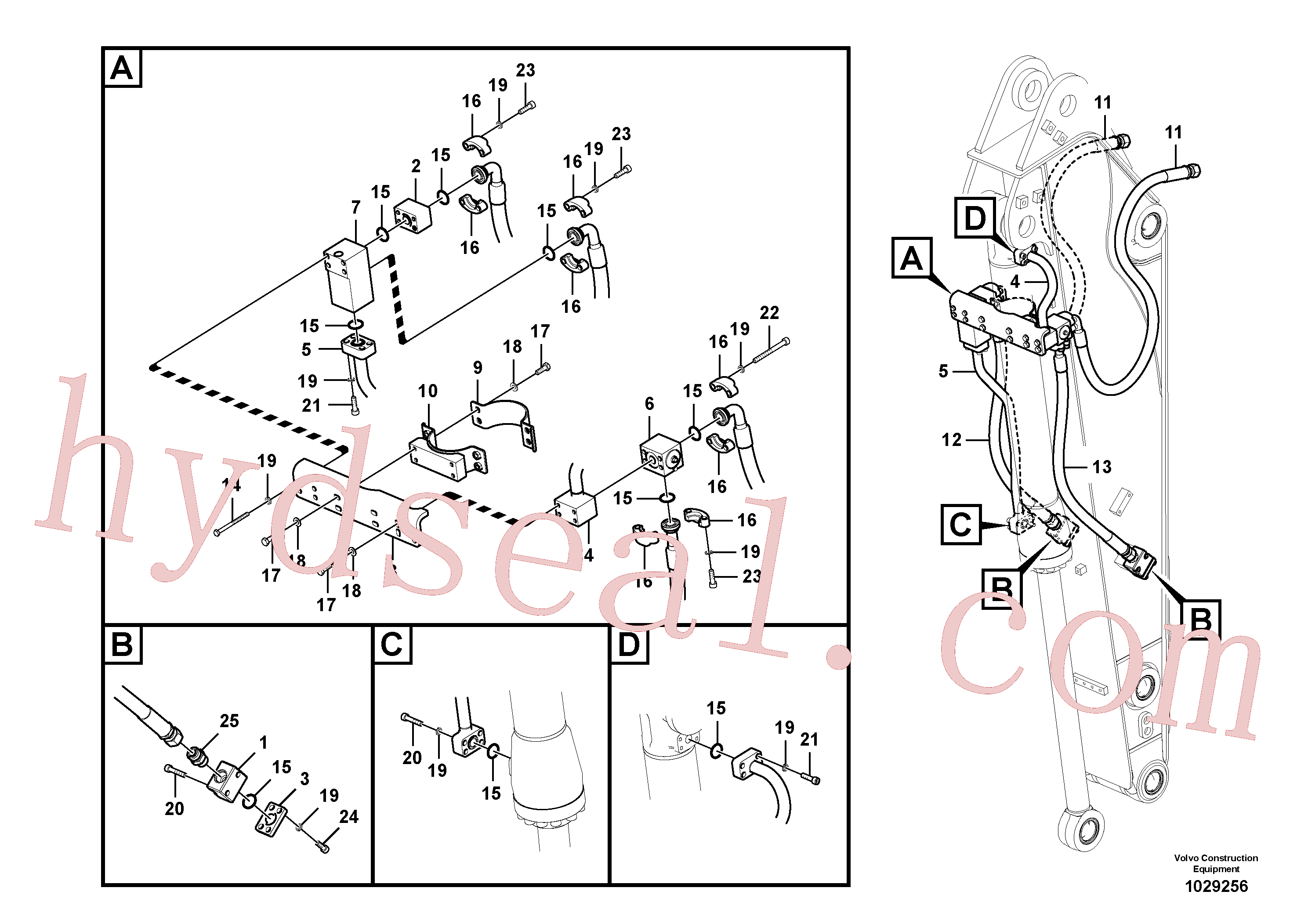 VOE14577313 for Volvo Working hydraulic, clamshell(1029256 assembly)