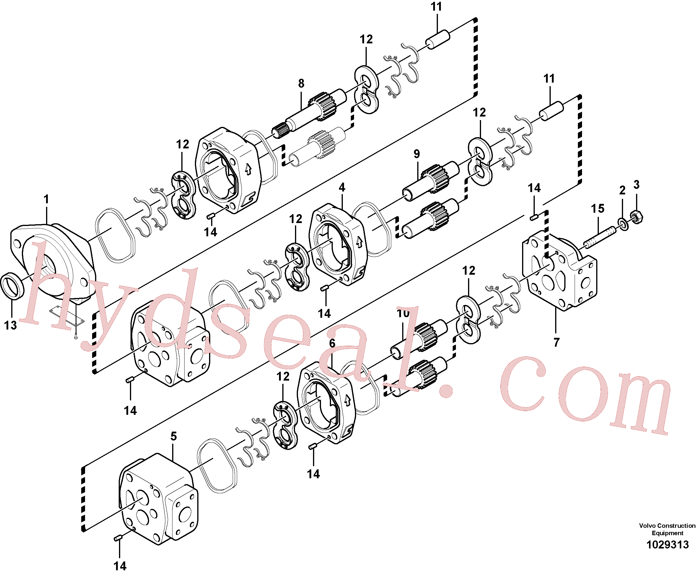 VOE14586428 for Volvo Hydraulic gear pump for quickfit and rotator(1029313 assembly)