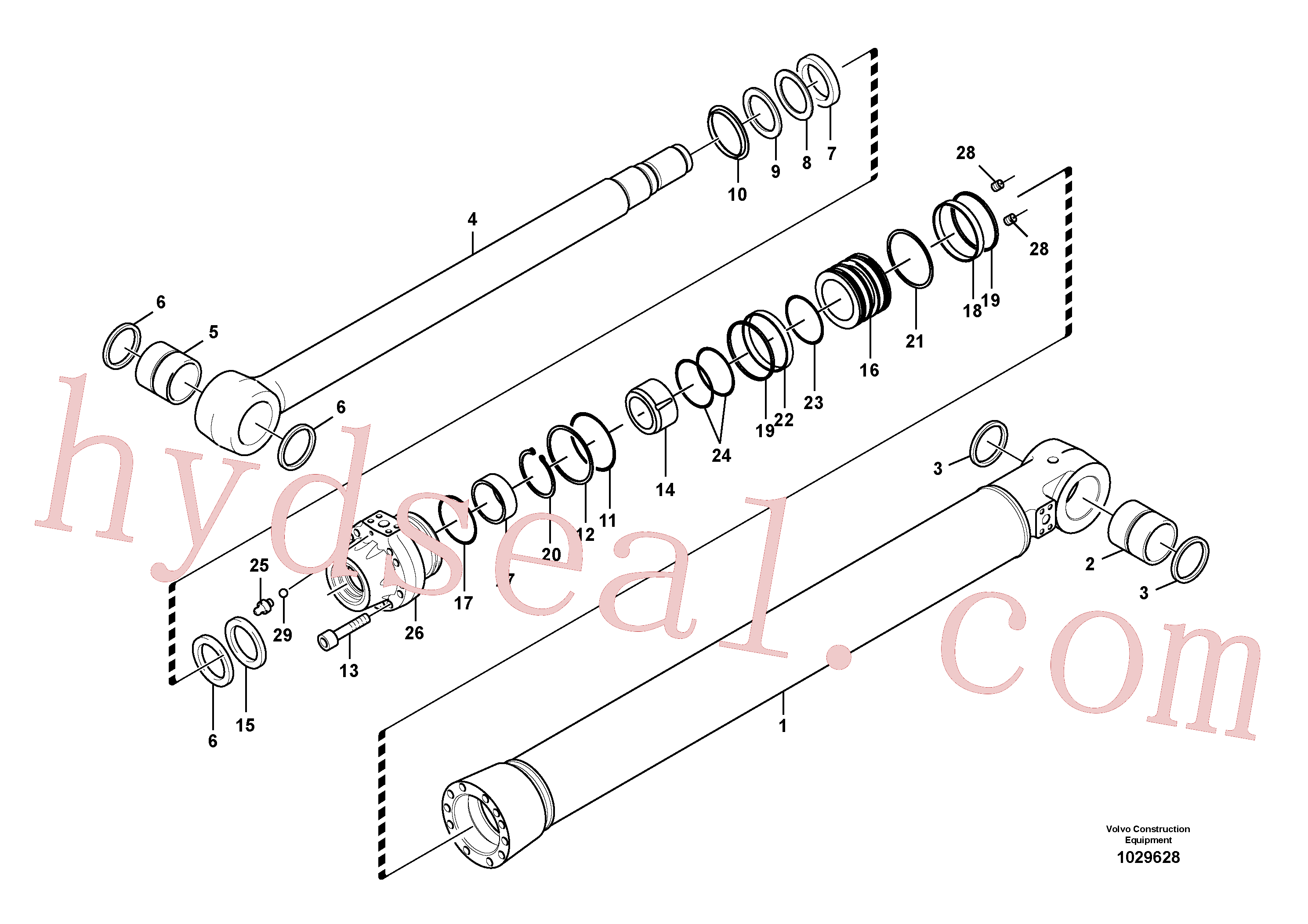 VOE14587741 for Volvo Boom cylinder(1029628 assembly)