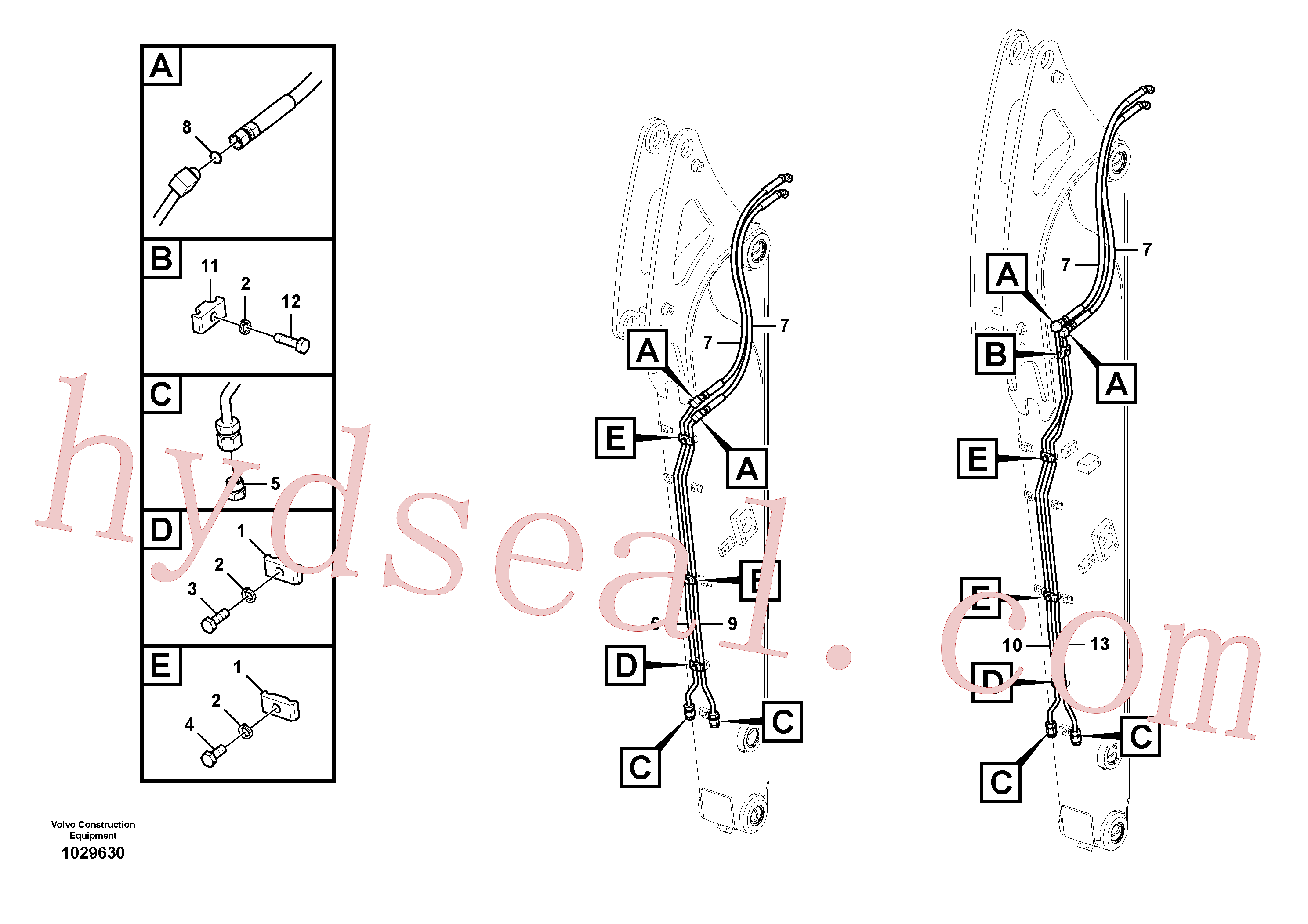 VOE14609564 for Volvo Working hydraulic, quick fit on dipper arm(1029630 assembly)