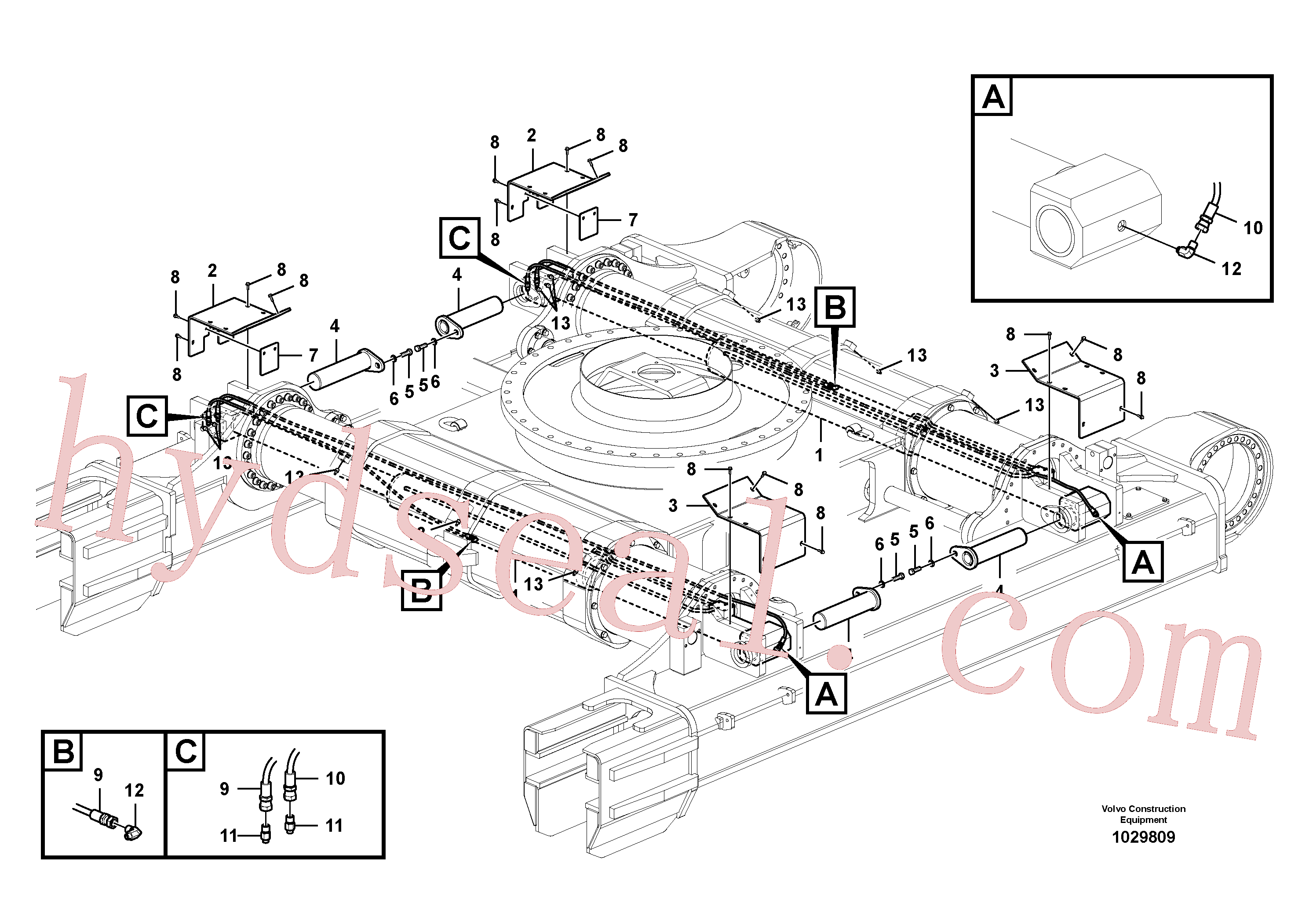 VOE14597305 for Volvo Cylinder, undercarriage frame retractable(1029809 assembly)
