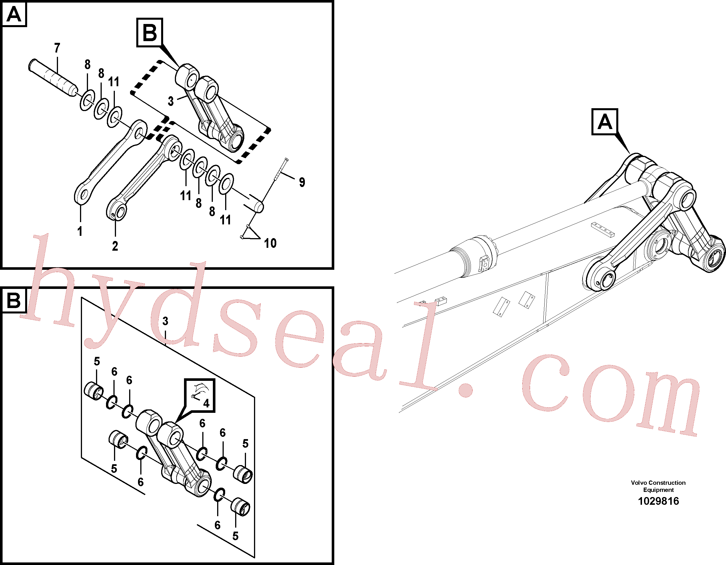 VOE14880985 for Volvo Links to connecting rod(1029816 assembly)