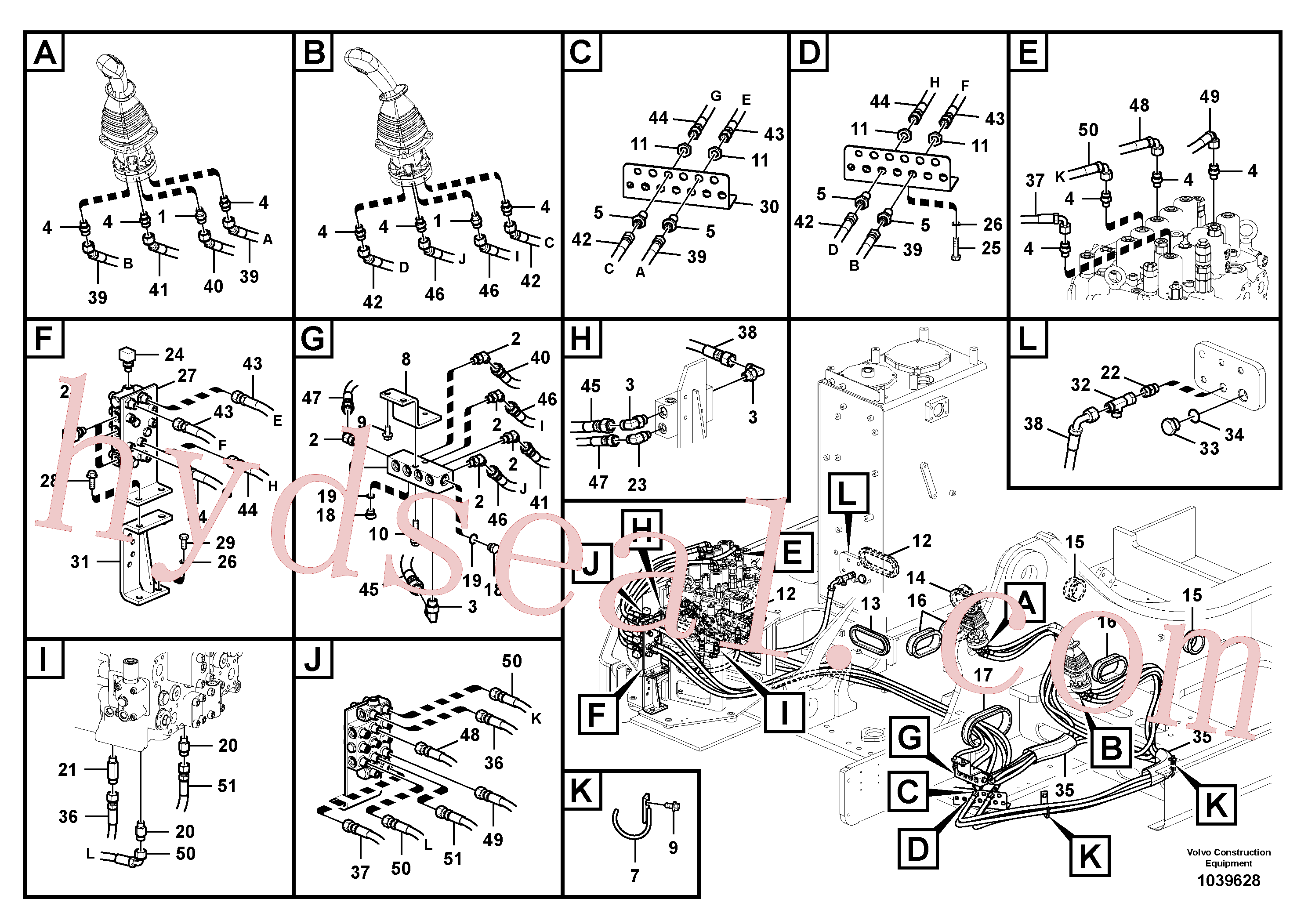 VOE14535471 for Volvo Servo system, control valve to remote control valve(1039628 assembly)