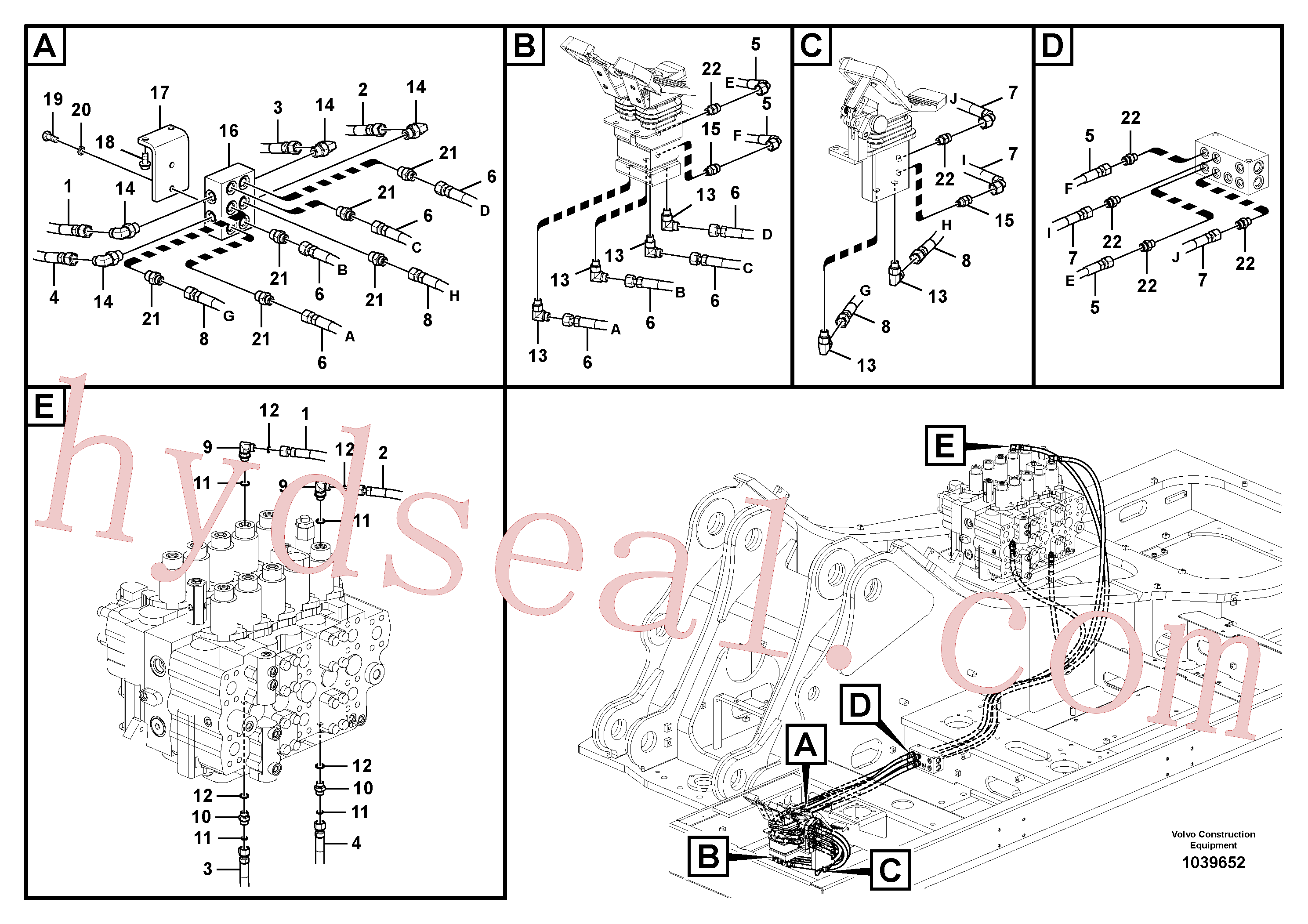 VOE14569672 for Volvo Servo system, control valve to remote control valve pedal(1039652 assembly)