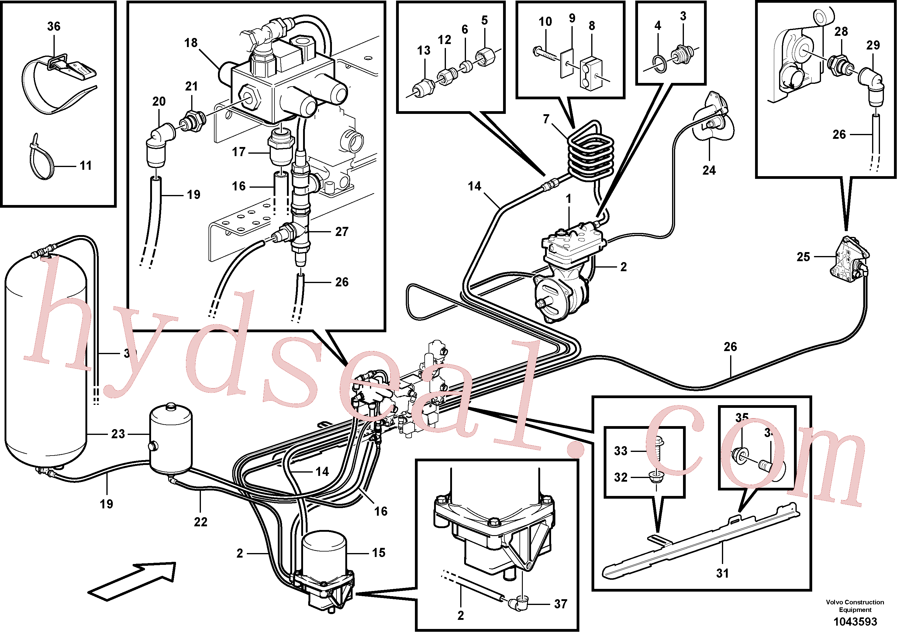 VOE14612570 for Volvo Feed lines(1043593 assembly)