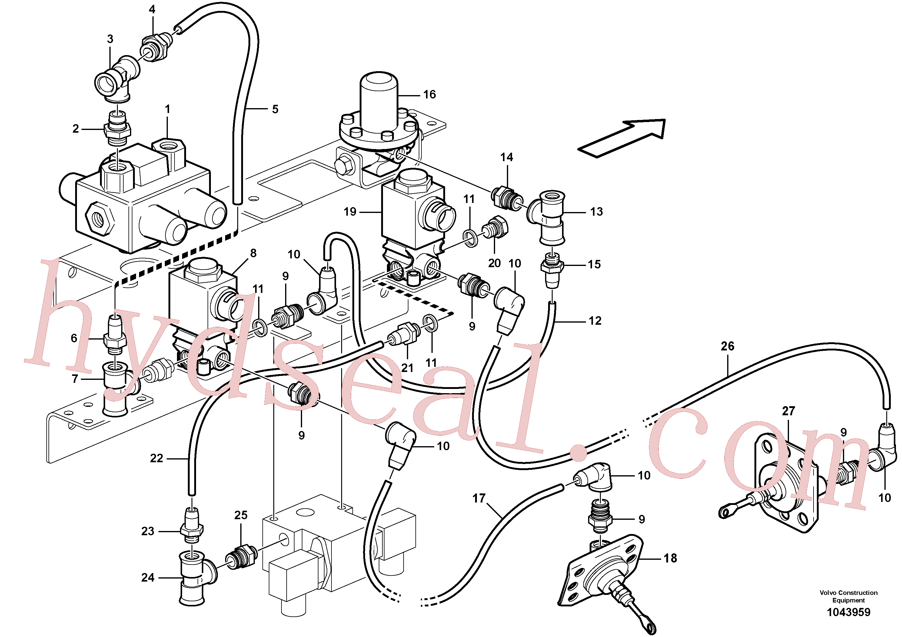 VOE14612570 for Volvo Pneumatic system, diff lock, cab(1043959 assembly)