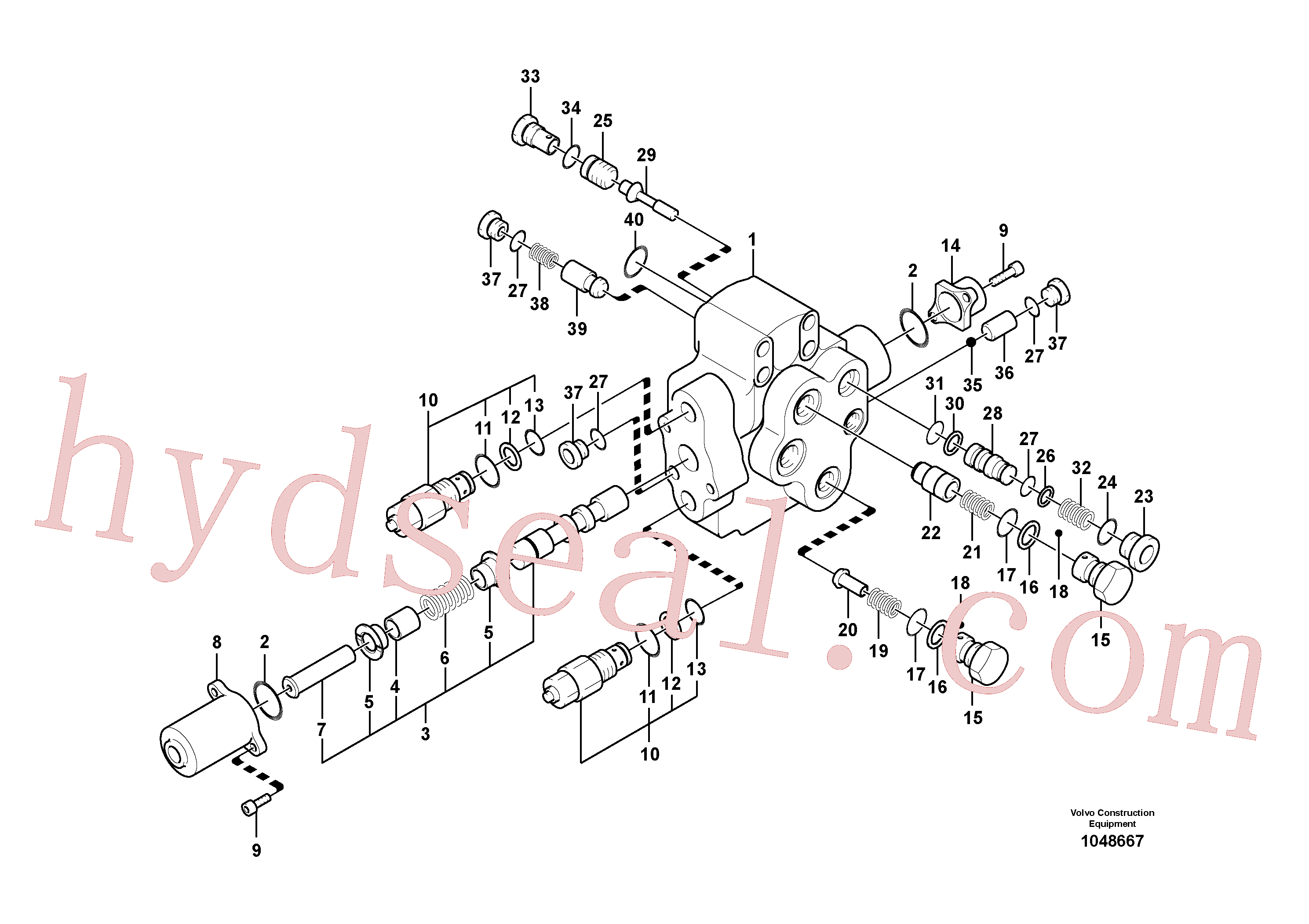 SA7273-10530 for Volvo Working hydraulic, adjustable boom control valve(1048667 assembly)