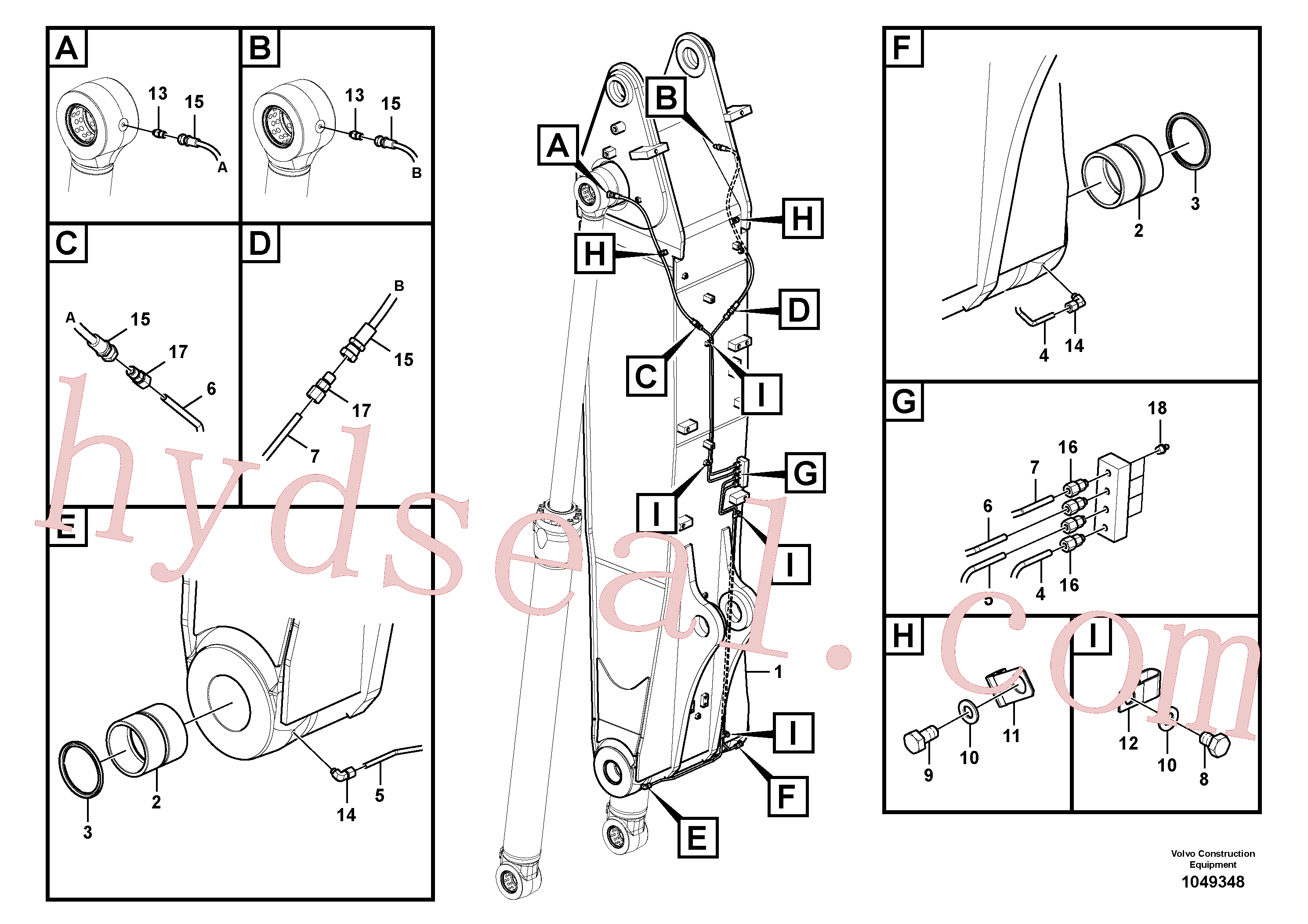 VOE14514447 for Volvo Boom and grease piping, adjustable 1st(1049348 assembly)