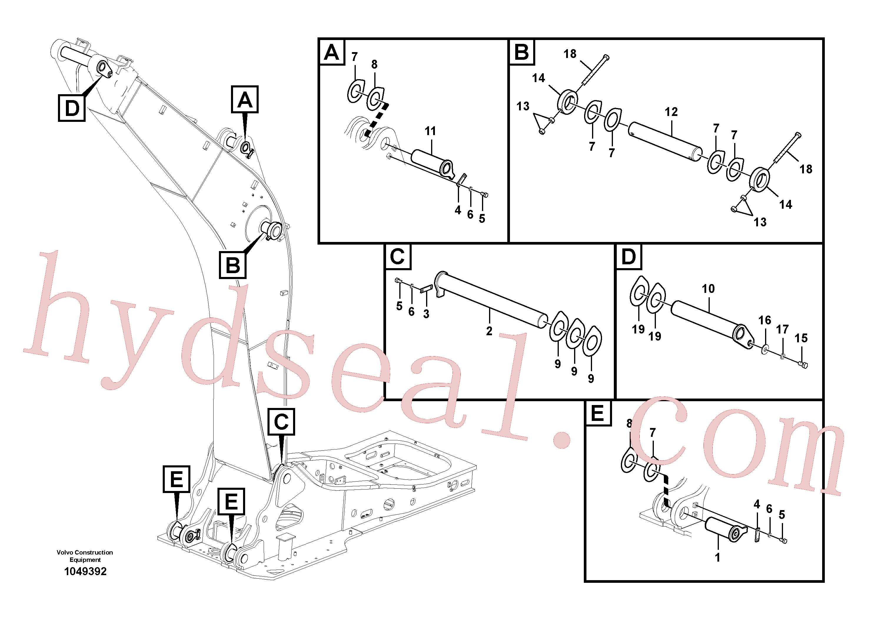VOE14510442 for Volvo Links to boom(1049392 assembly)