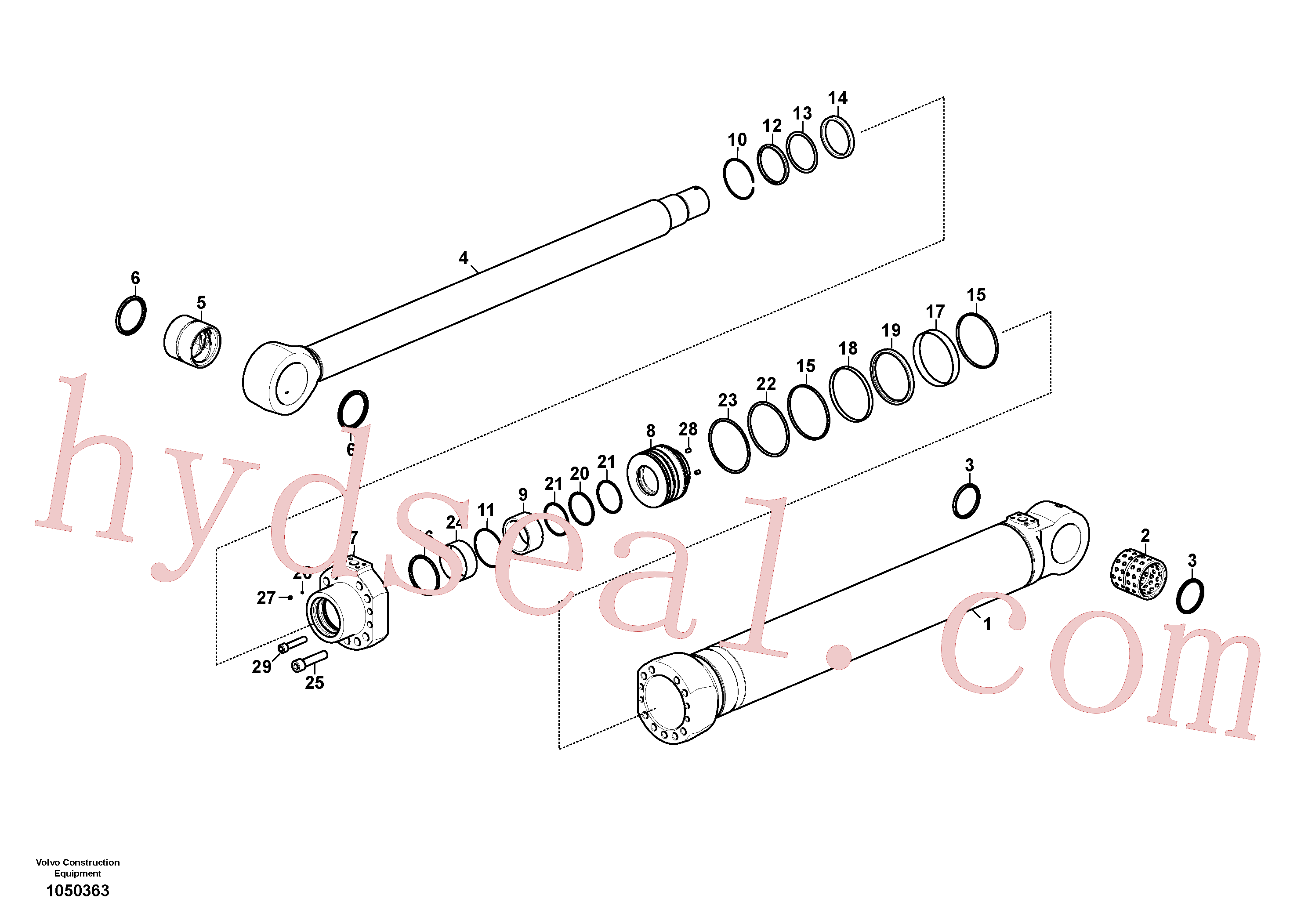 VOE14587741 for Volvo Boom cylinder(1050363 assembly)