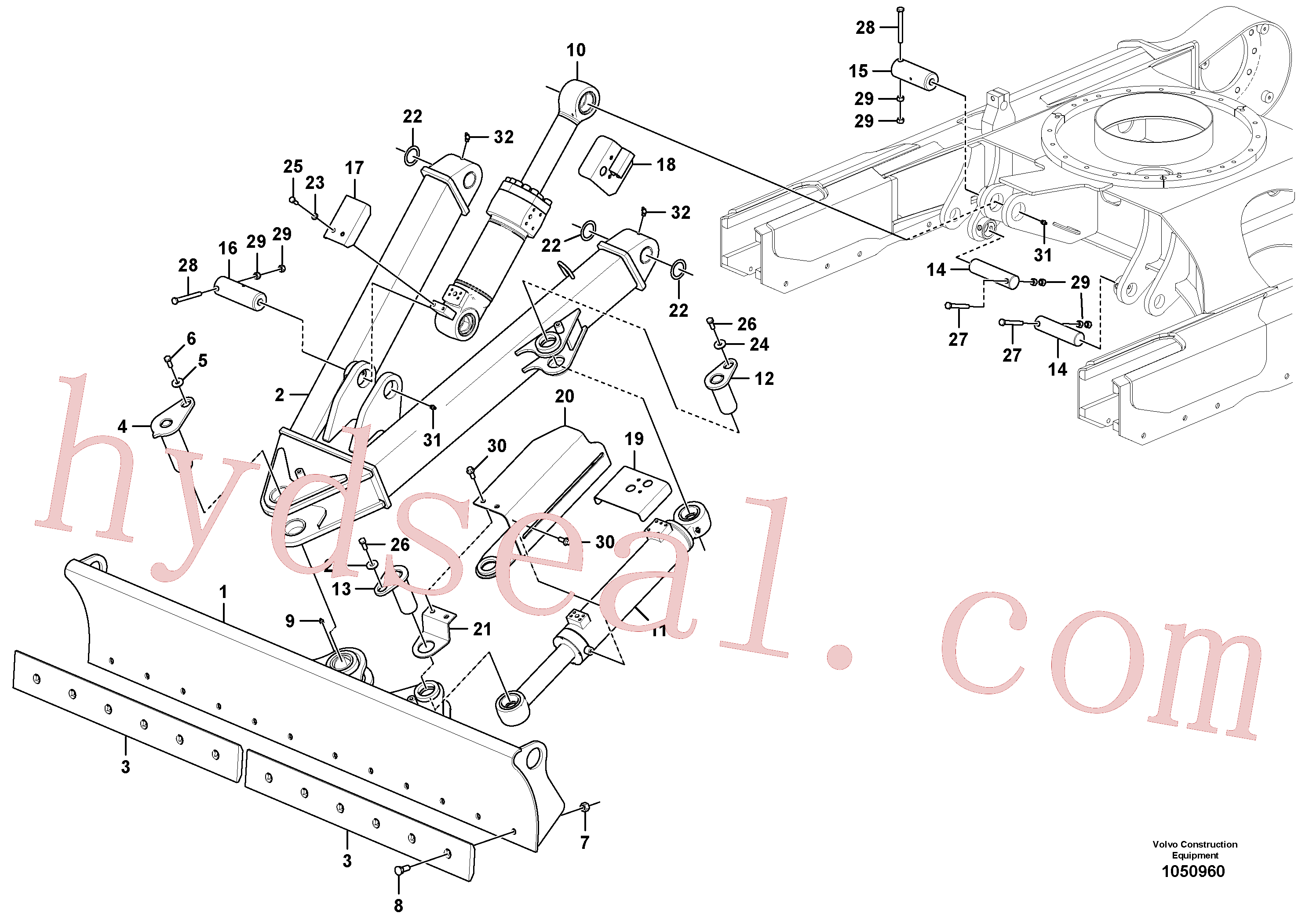 VOE997454 for Volvo Dozer blade(1050960 assembly)